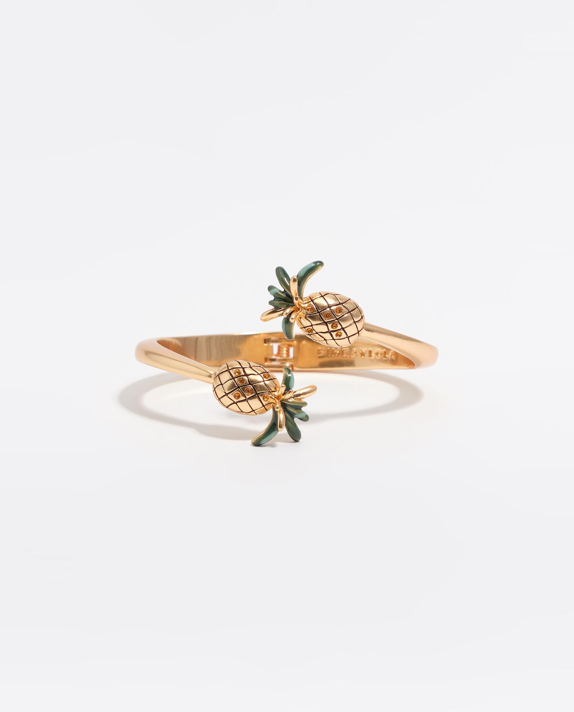 Pulseira Cruzada de Ananases Ouro-3