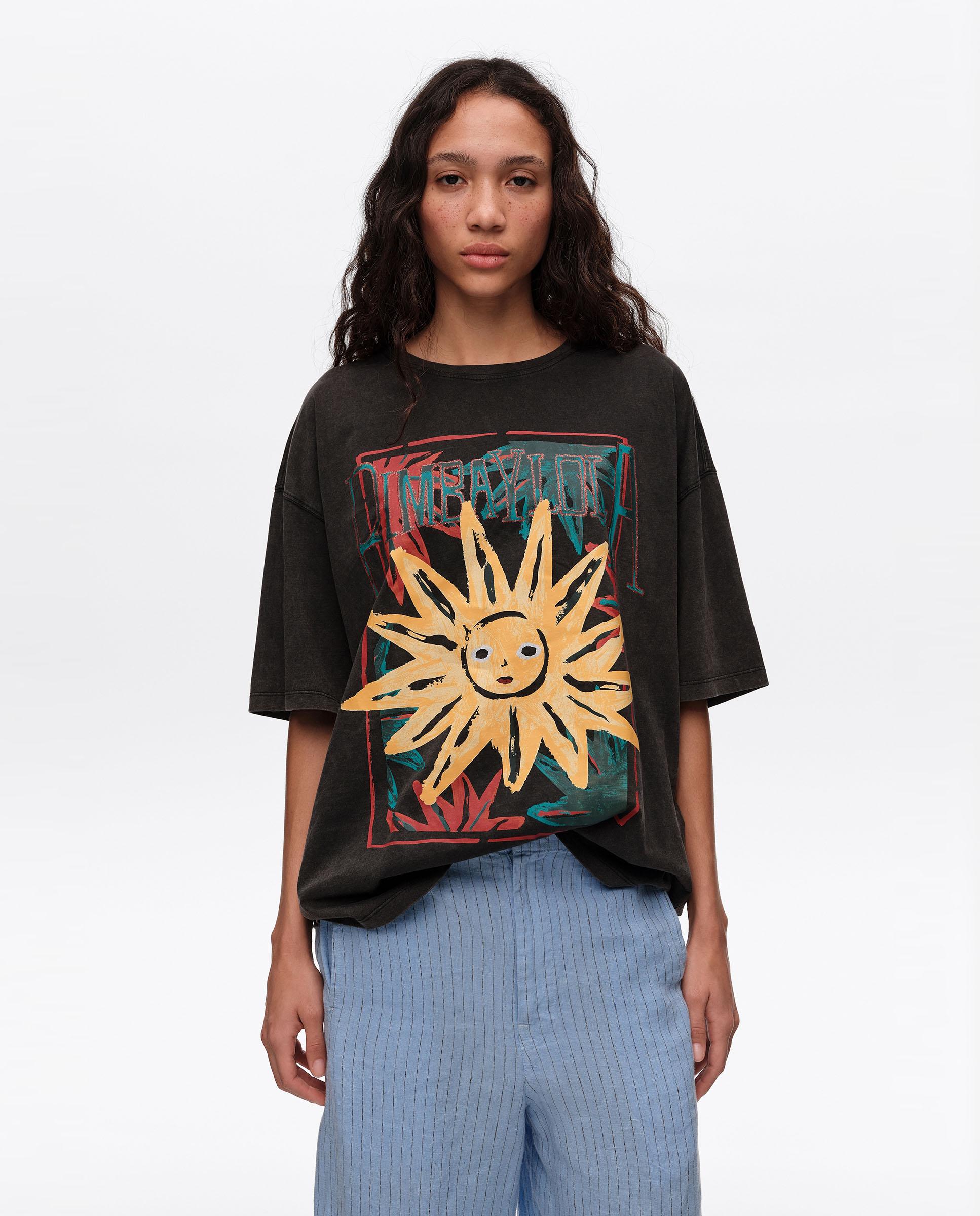 T-shirt com Logo Sun Preto-2