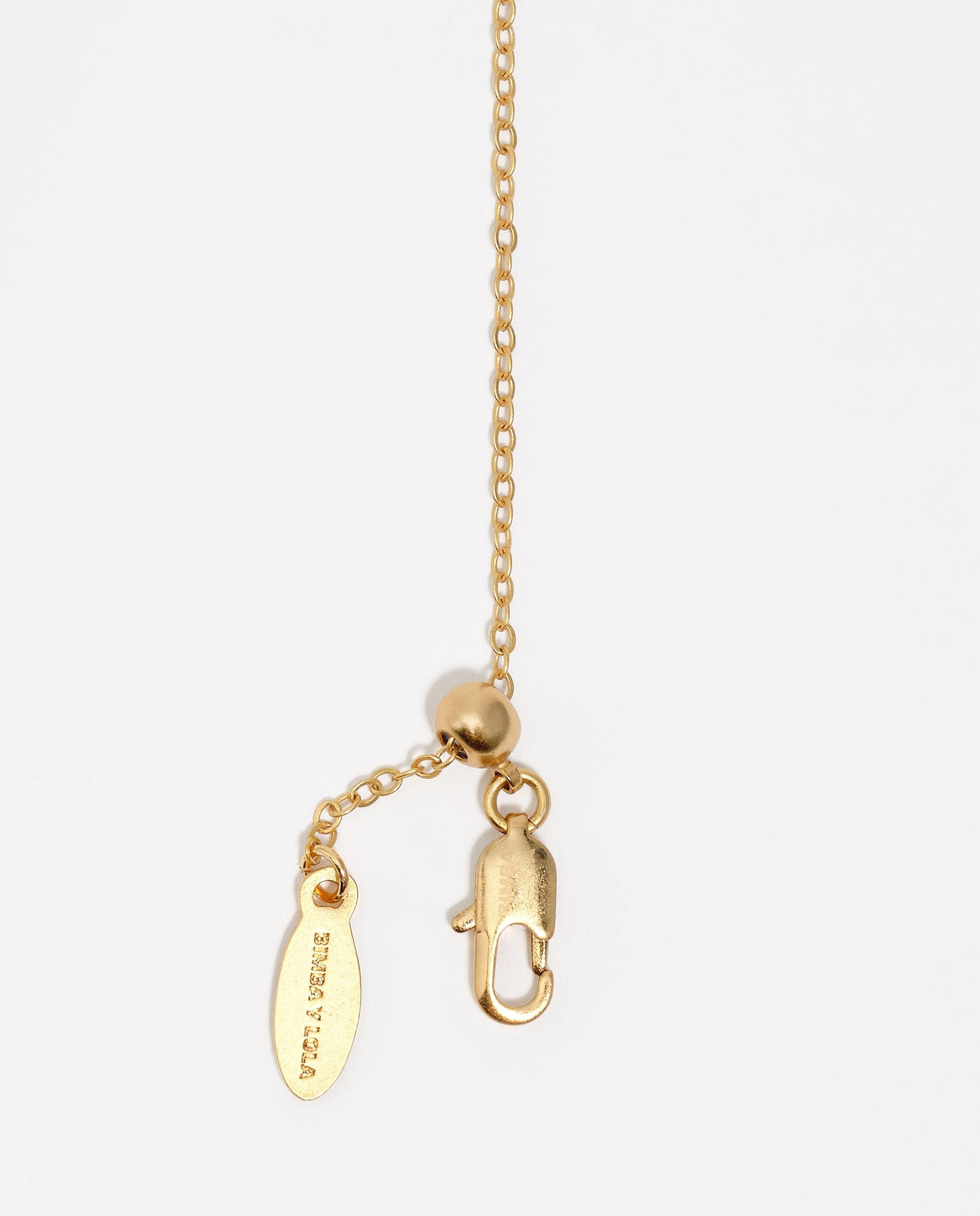 Colar Cristais e Correntes em Dourado Dourado-3