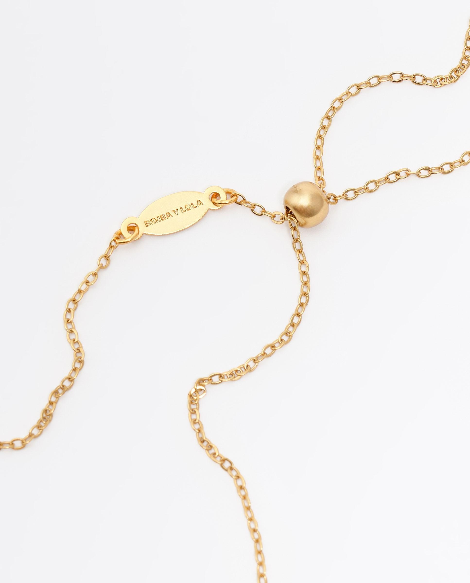 Colar com Cristais e Corrente Dourado Dourado-3
