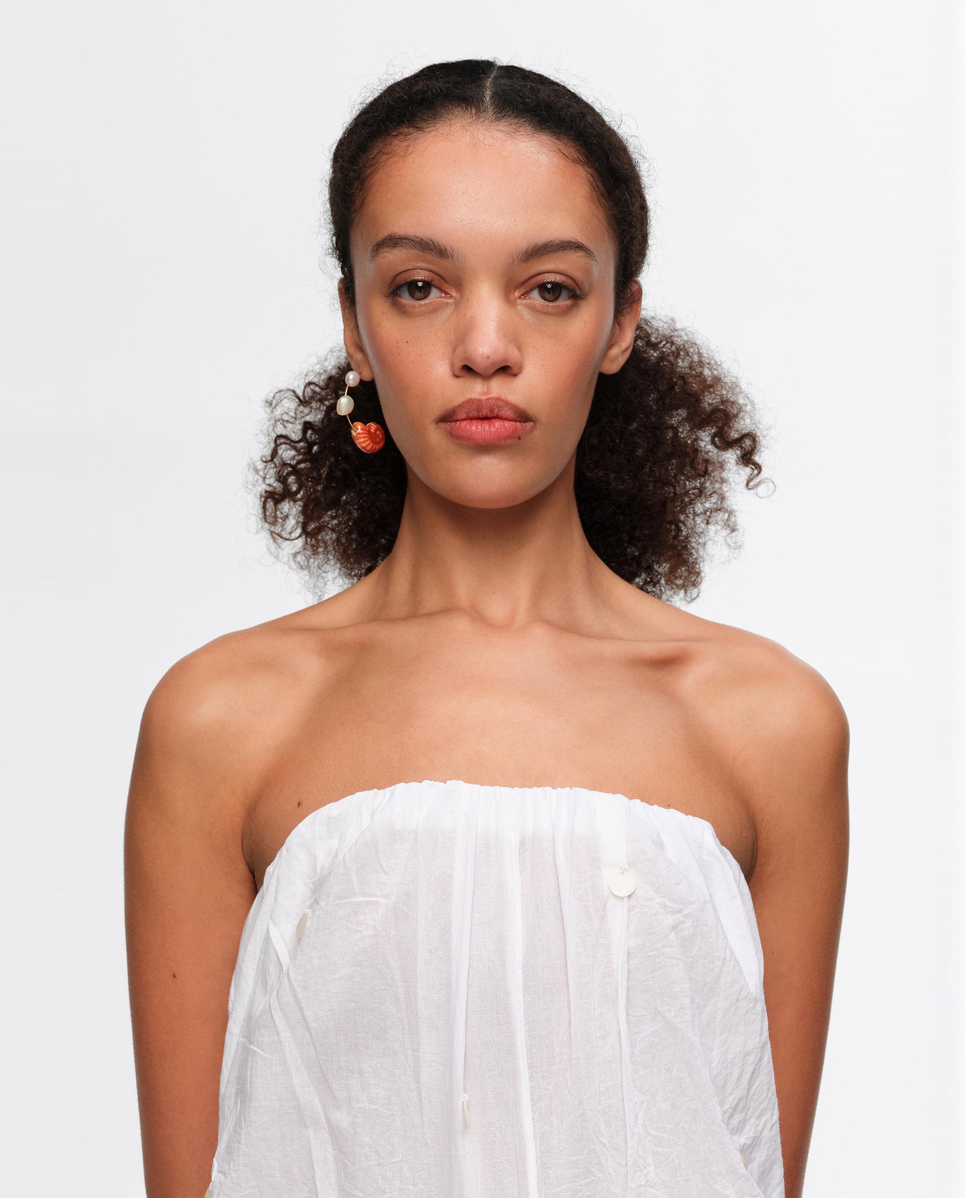 Vestido Midi Palavra de Honra Franzido Branco-2
