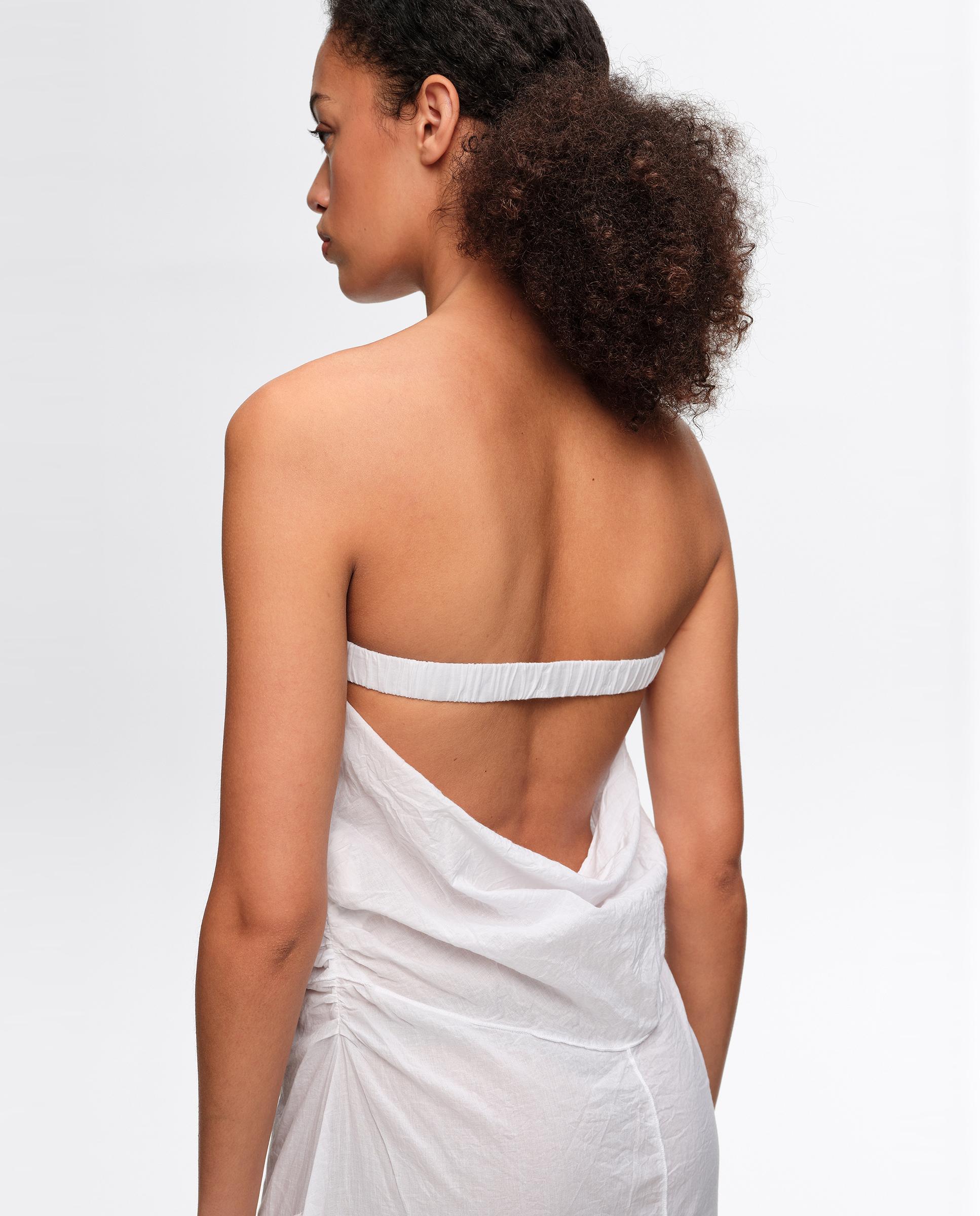 Vestido Midi Palavra de Honra Franzido Branco-3