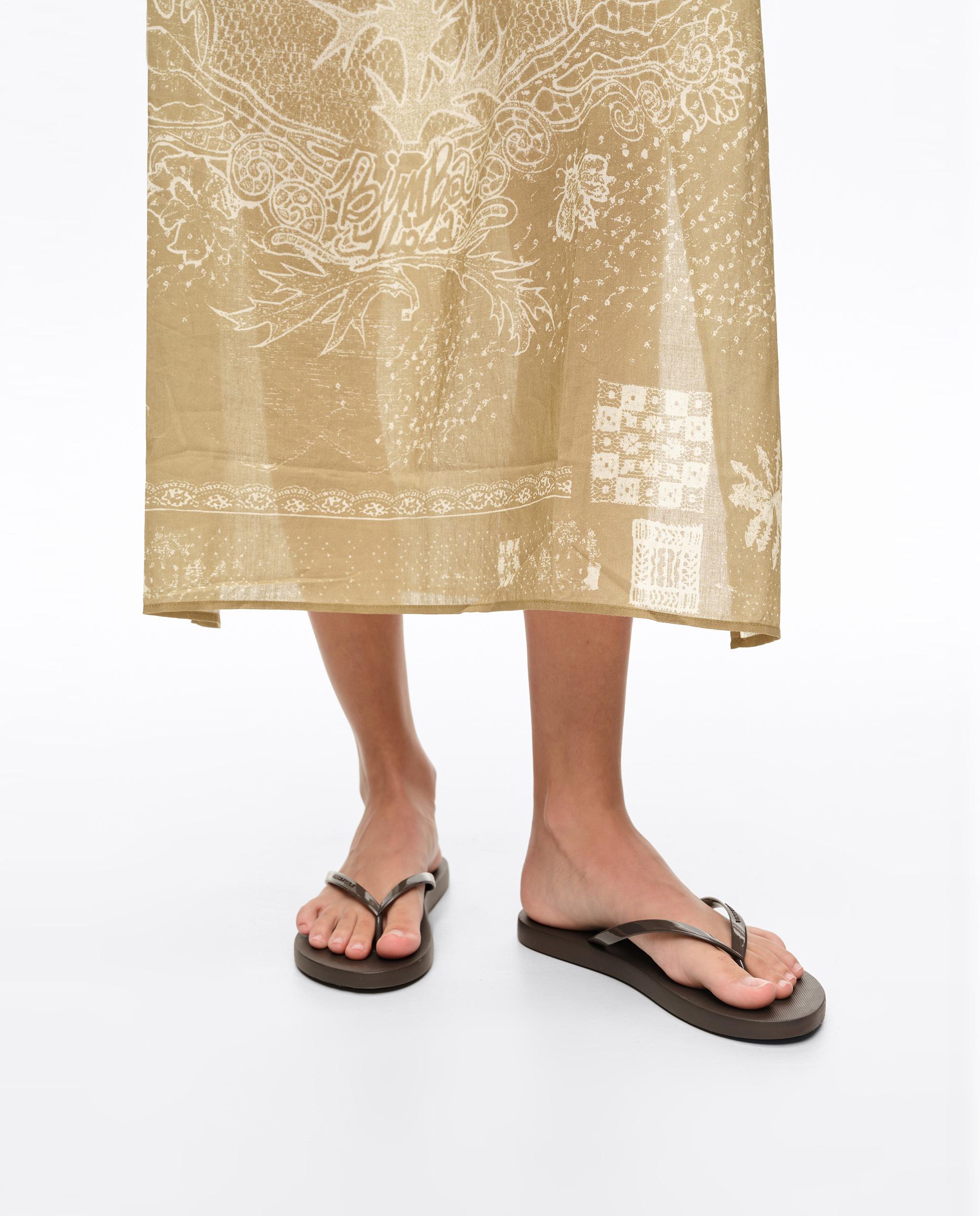 Vestido Midi com Corte Quadrado e Botões Laterais Verde-3