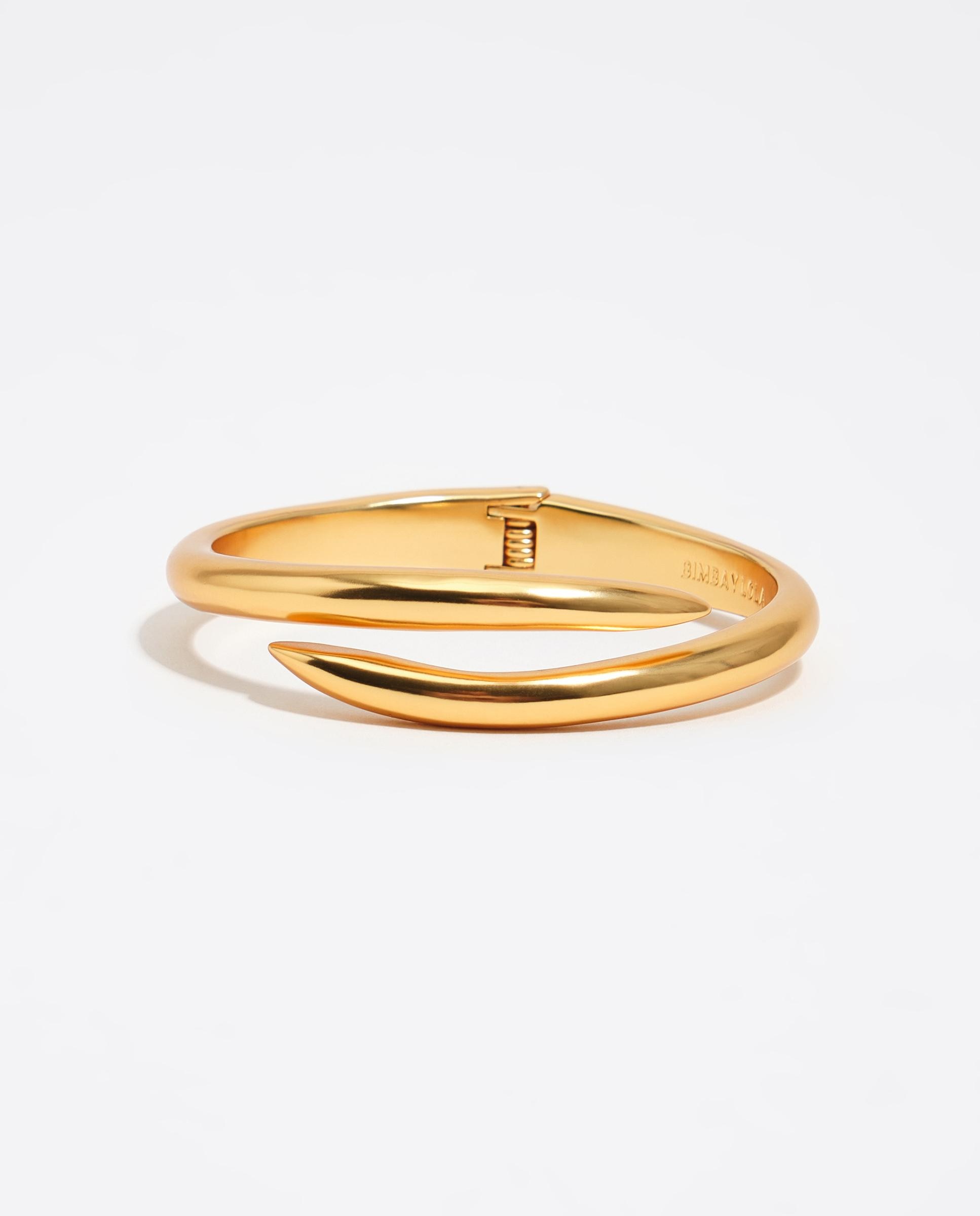 Pulseira Rígida de Metal Cruzada Dourado-3