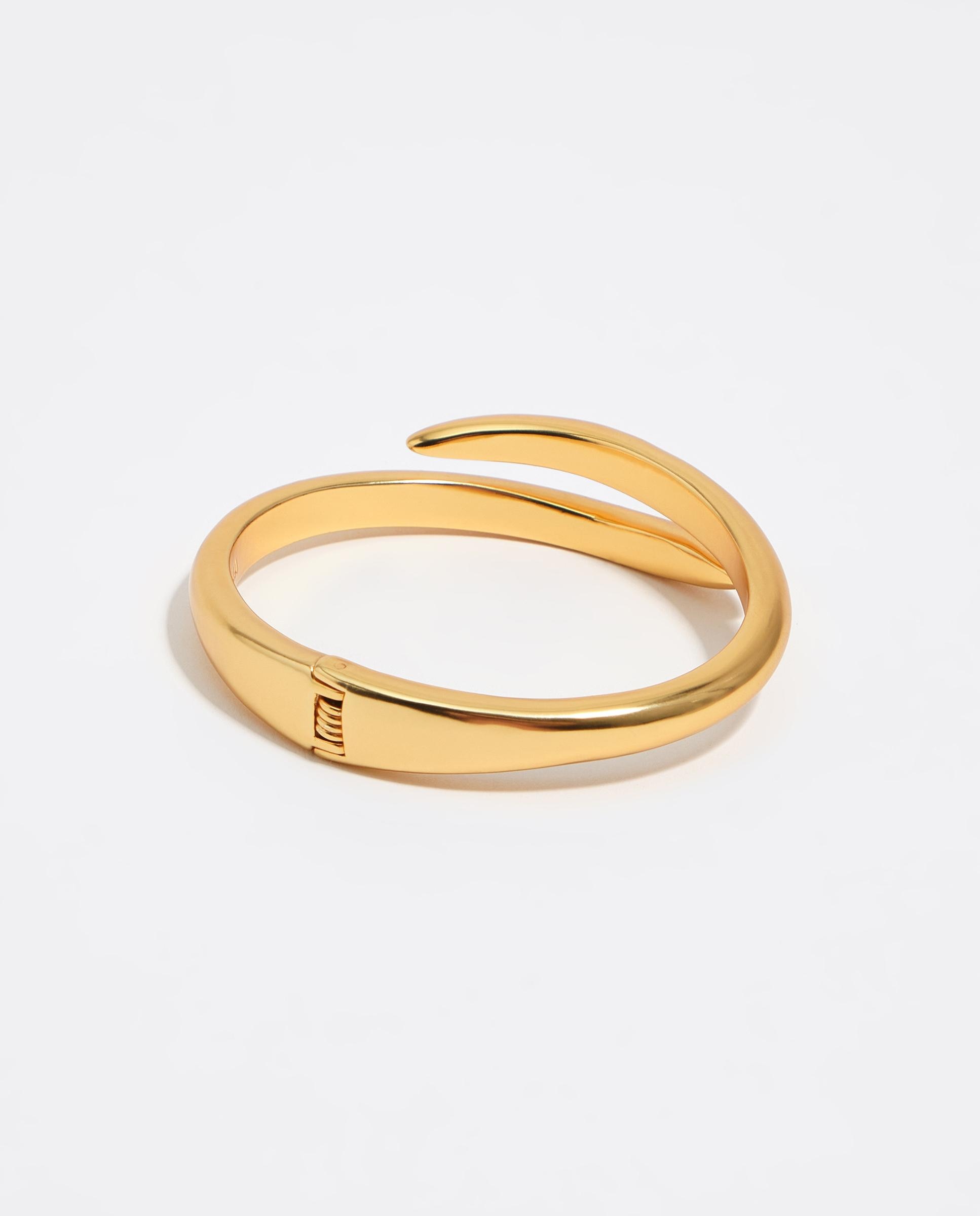 Pulseira Rígida de Metal Cruzada Dourado-4