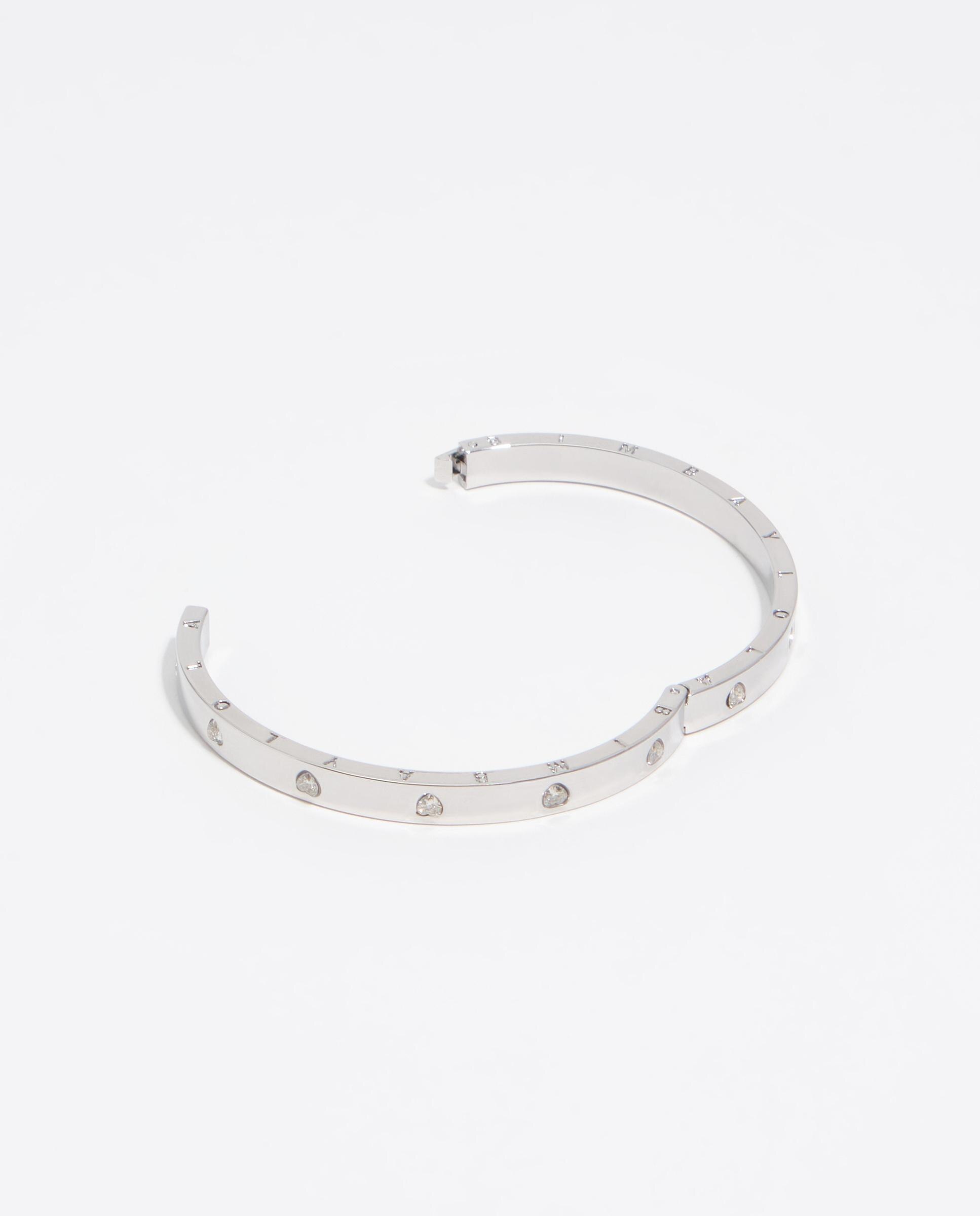 Pulseira Cristais Coração Prateada Prateado-2