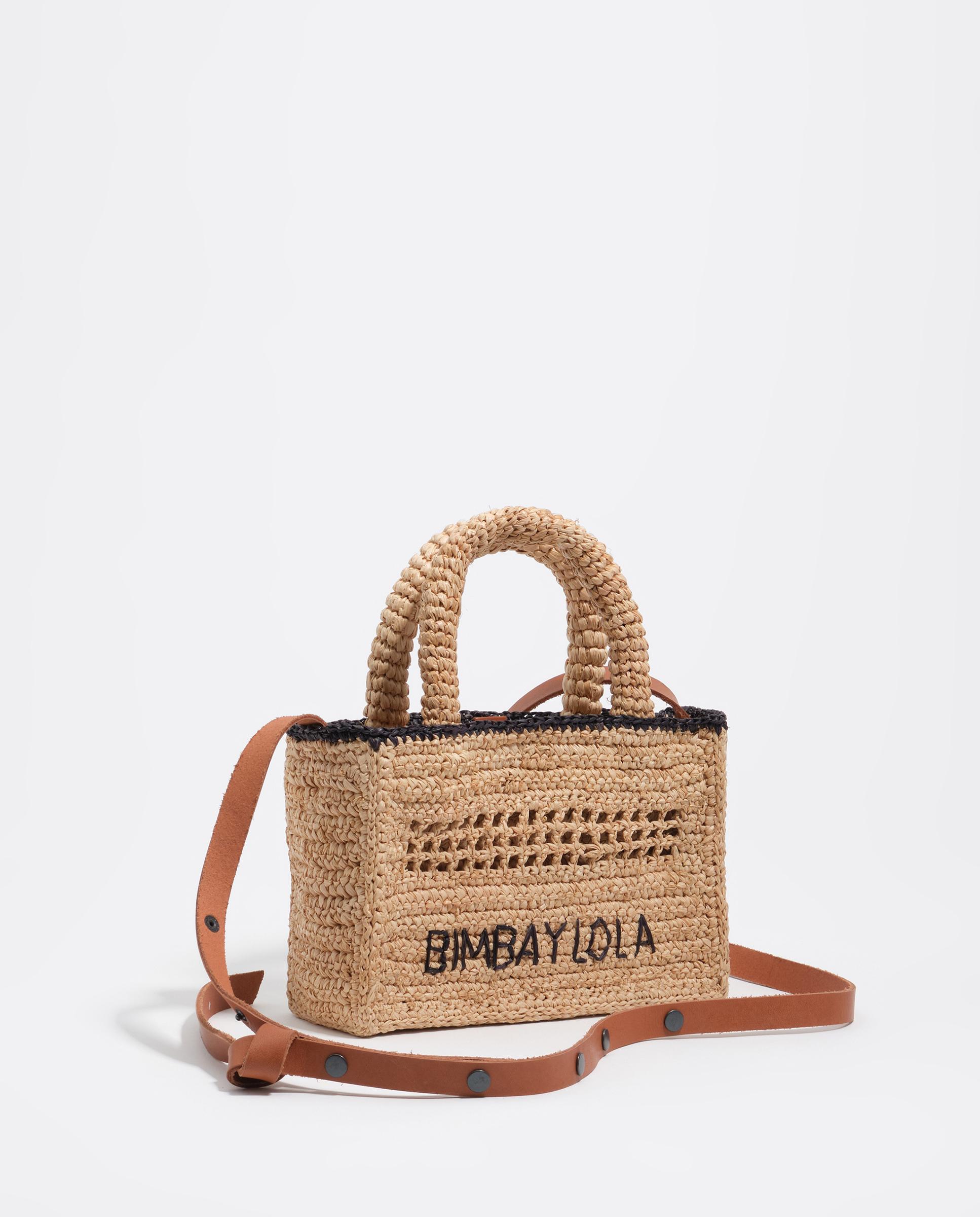 Mala de Mão Mini Entrançada de Ráfia Natural-2