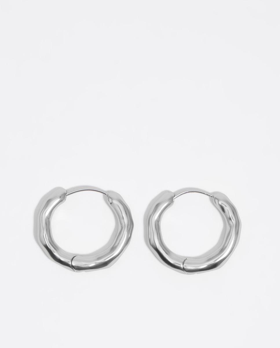 Imagem 0 de Brincos de Aro Irregulares Prateados