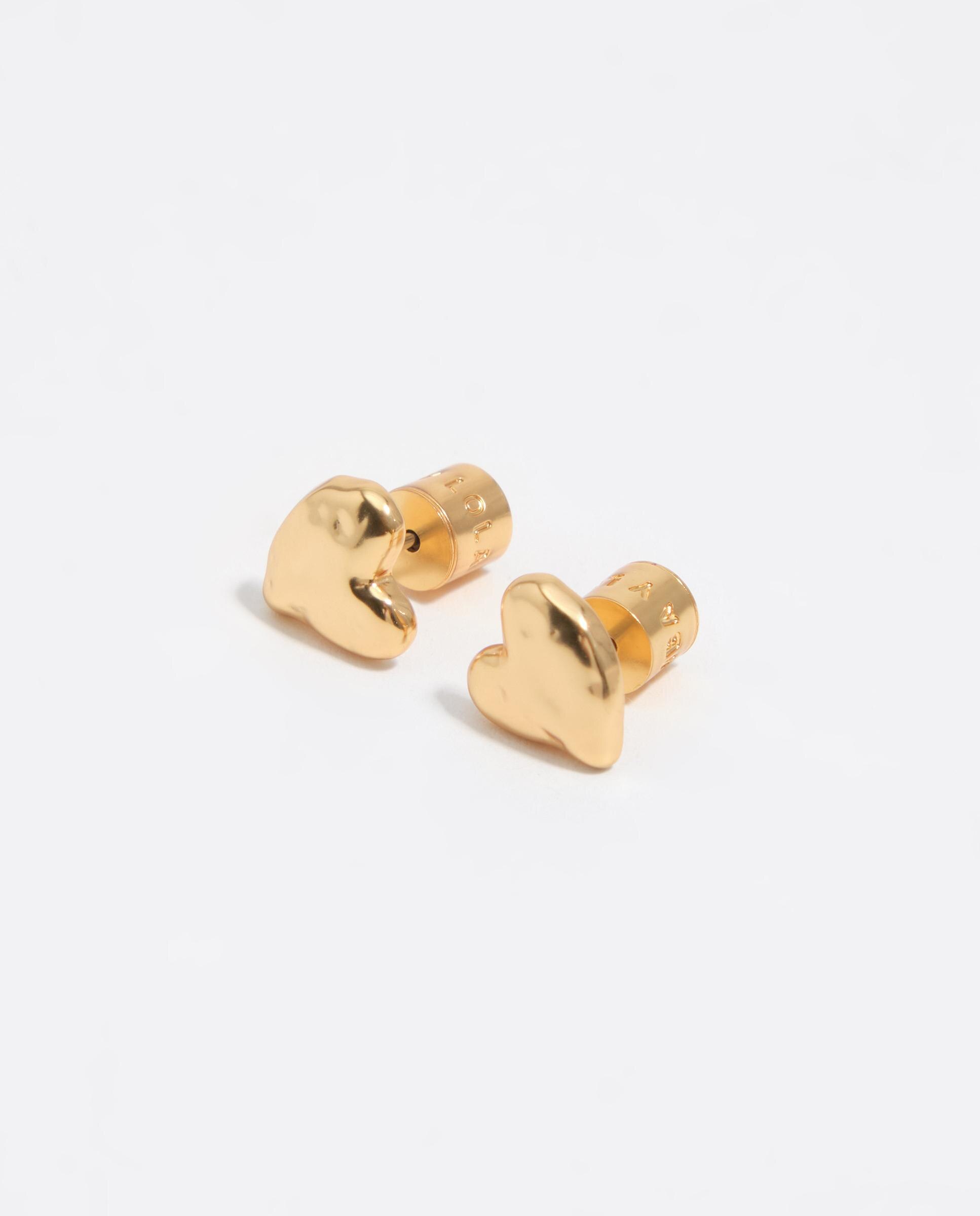 Brincos com Forma de Coração Dourado Dourado-3
