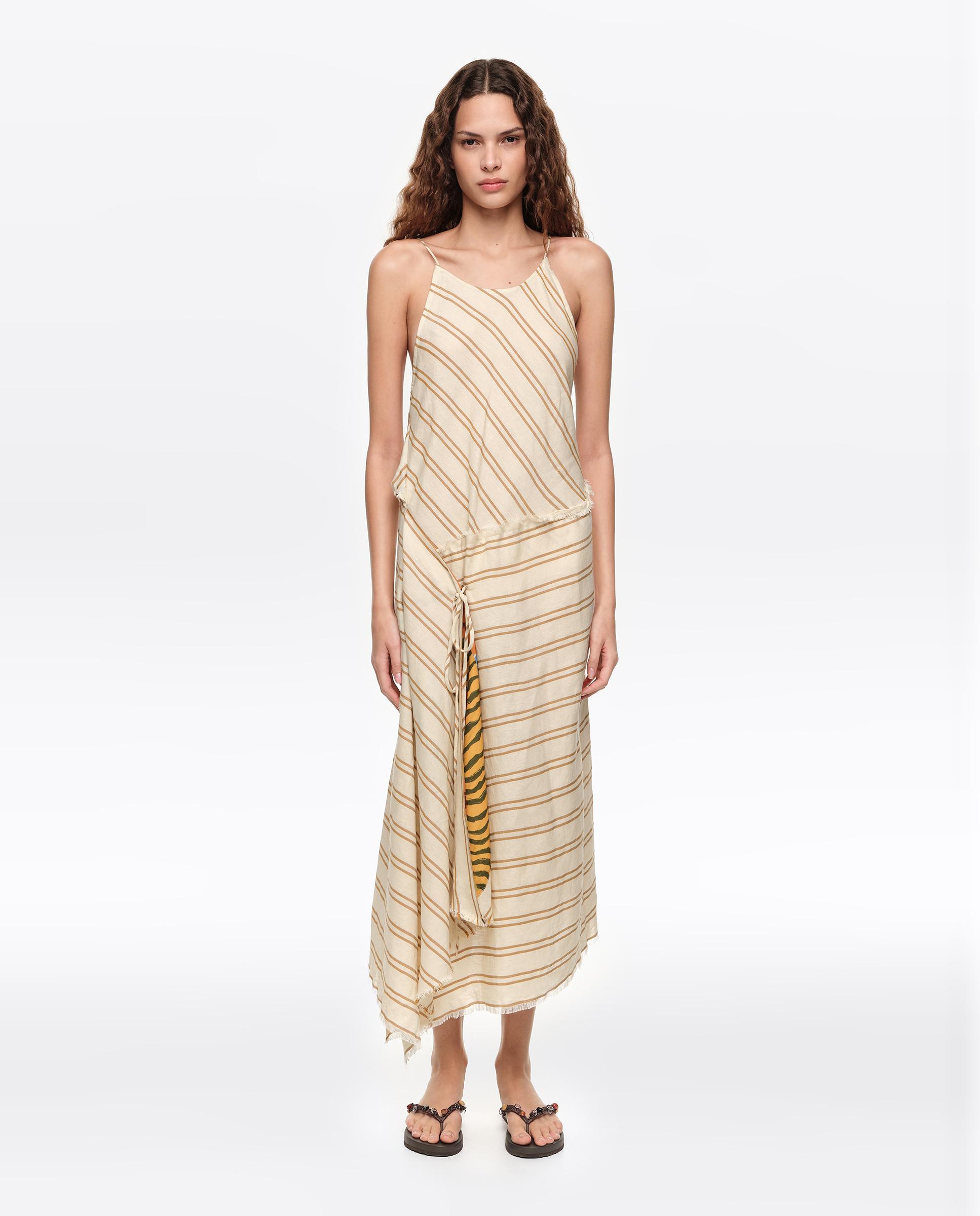 Imagem 0 de Vestido Pareo com Forro Estampado Às Riscas