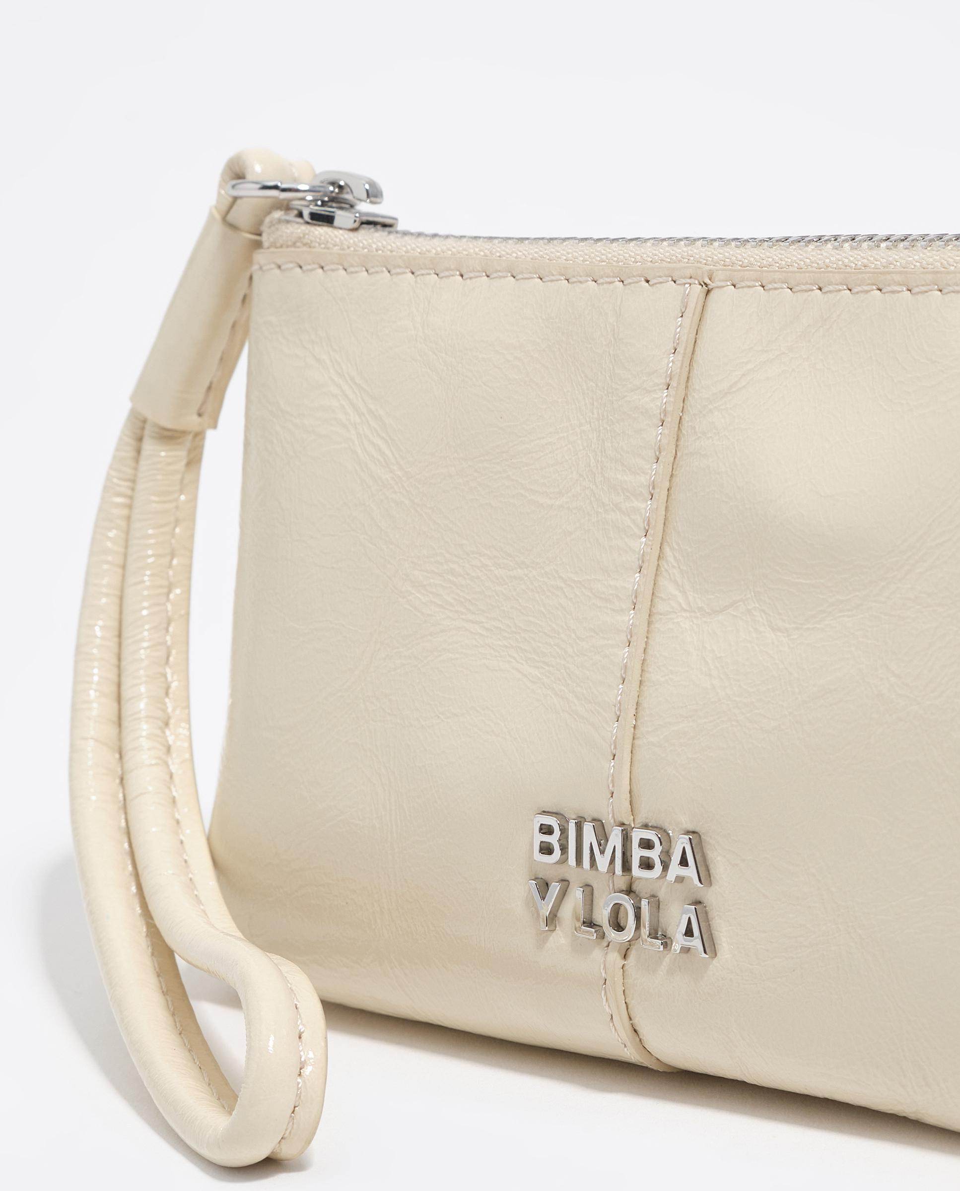 Porta-moedas de Pele com Fecho Zip Marfim-2