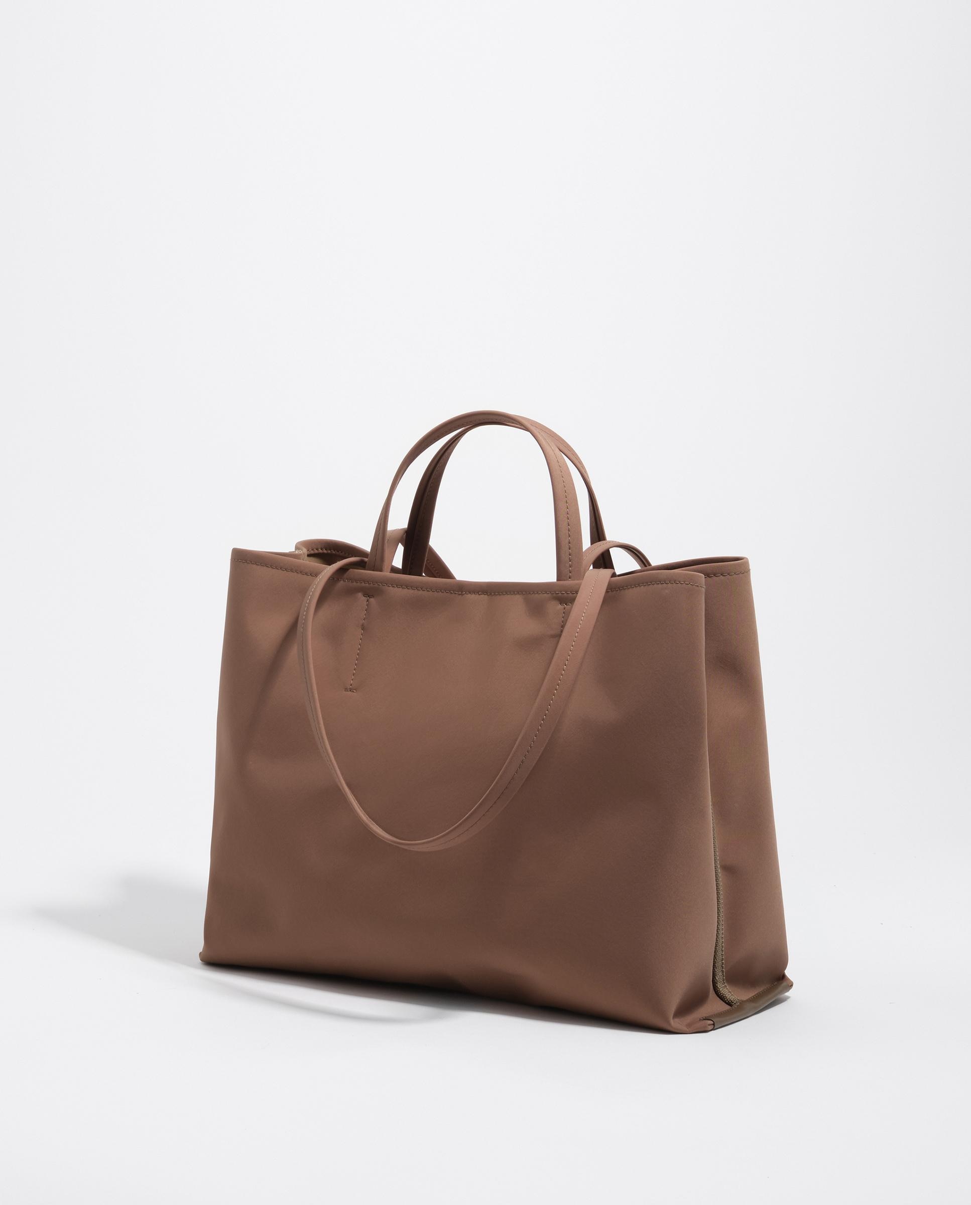 Mala de Mão Chihuahua Shopper Grande Pele Castanho-6