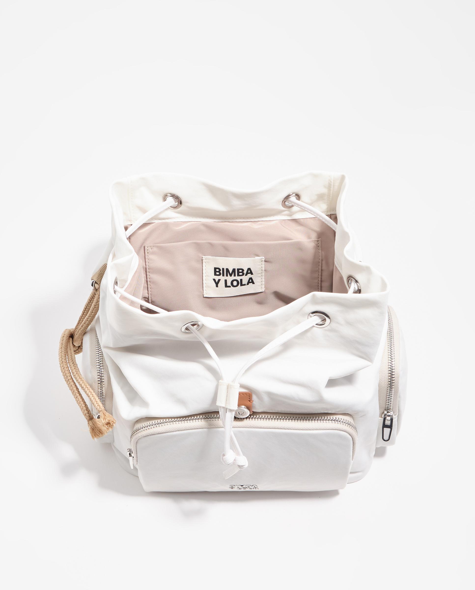 Mochila Pocket Nylon Branco-4