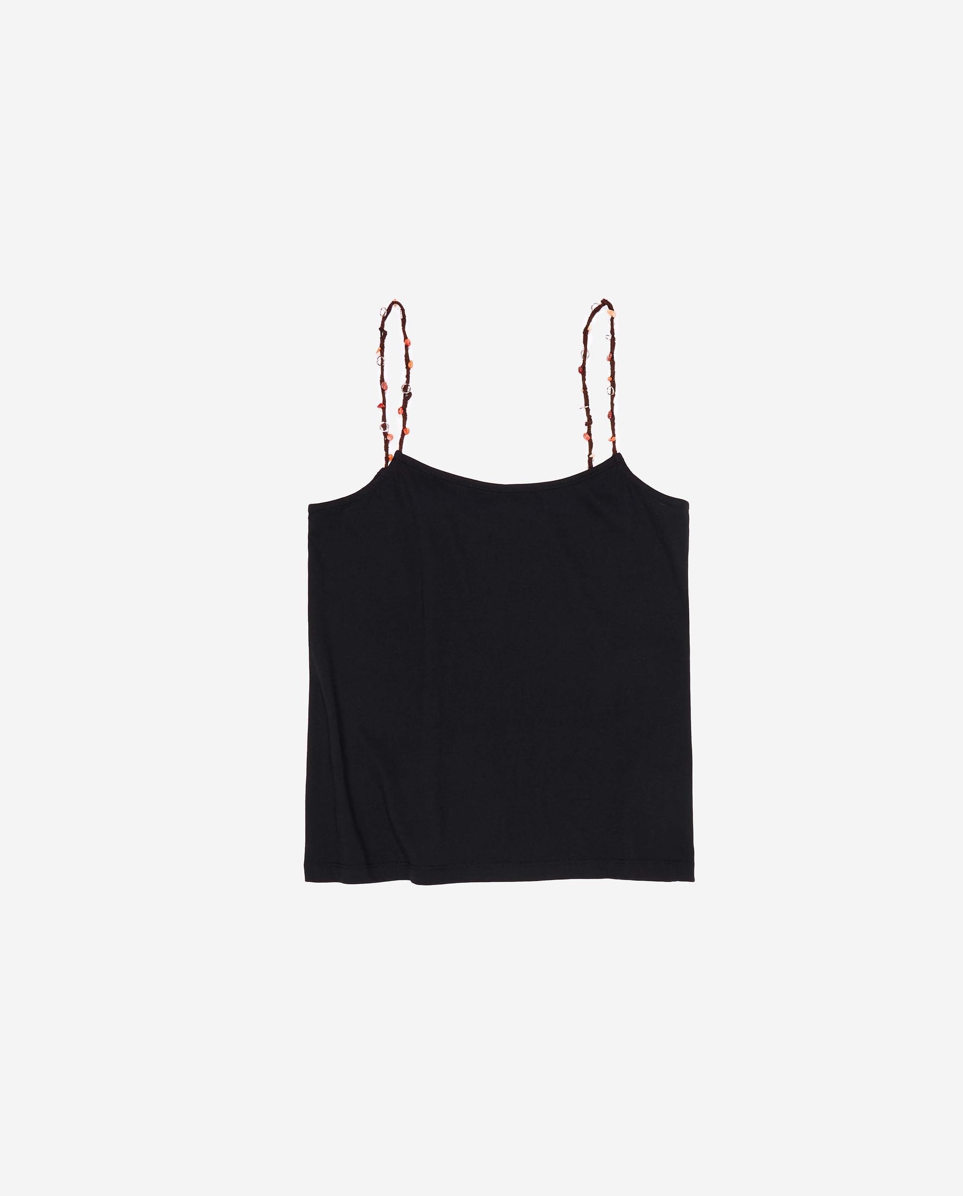 Top de Alças com Pedras Decorativas Preto-4