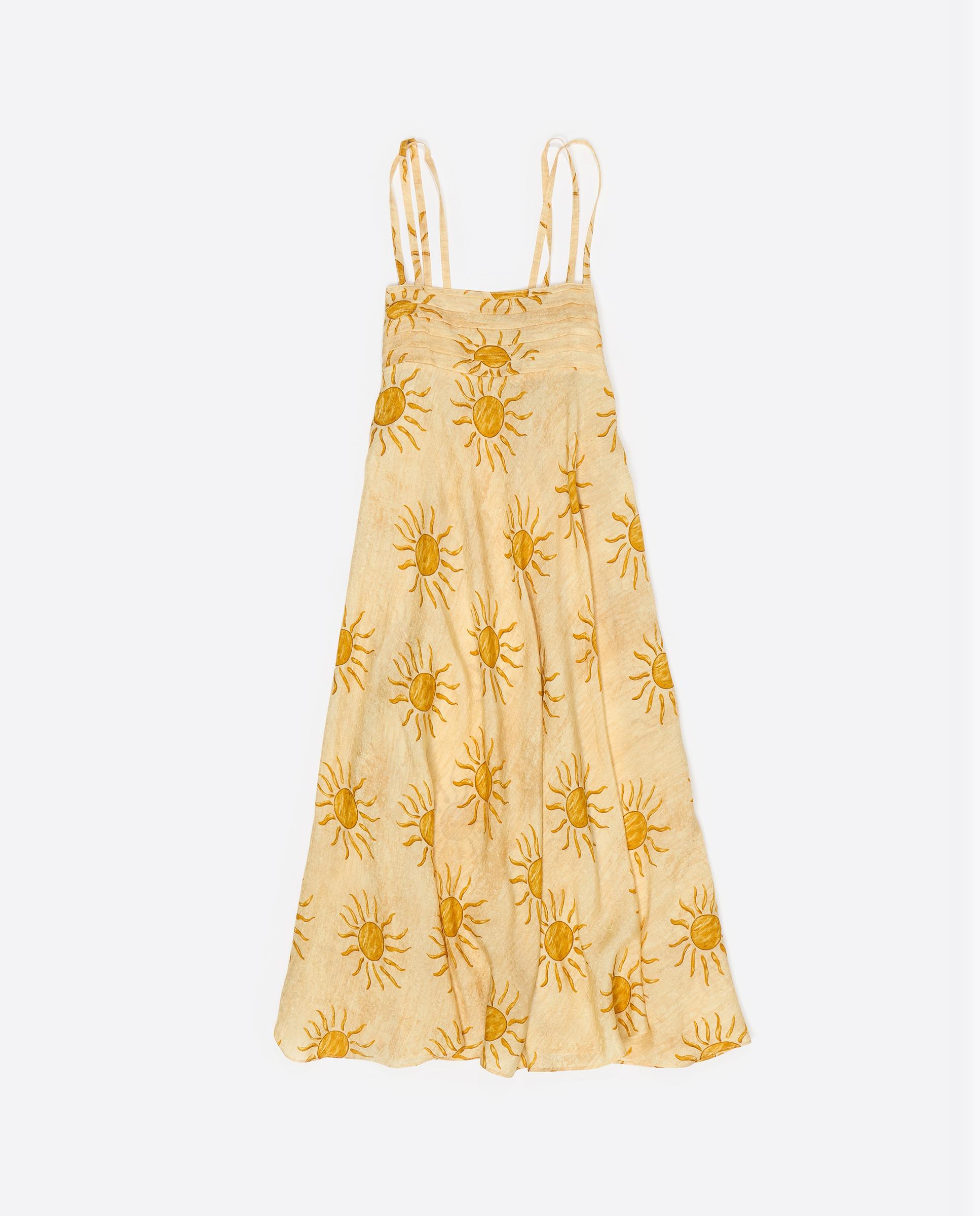 Vestido com Pregas Linha a Bimba By The South Amarelo-6