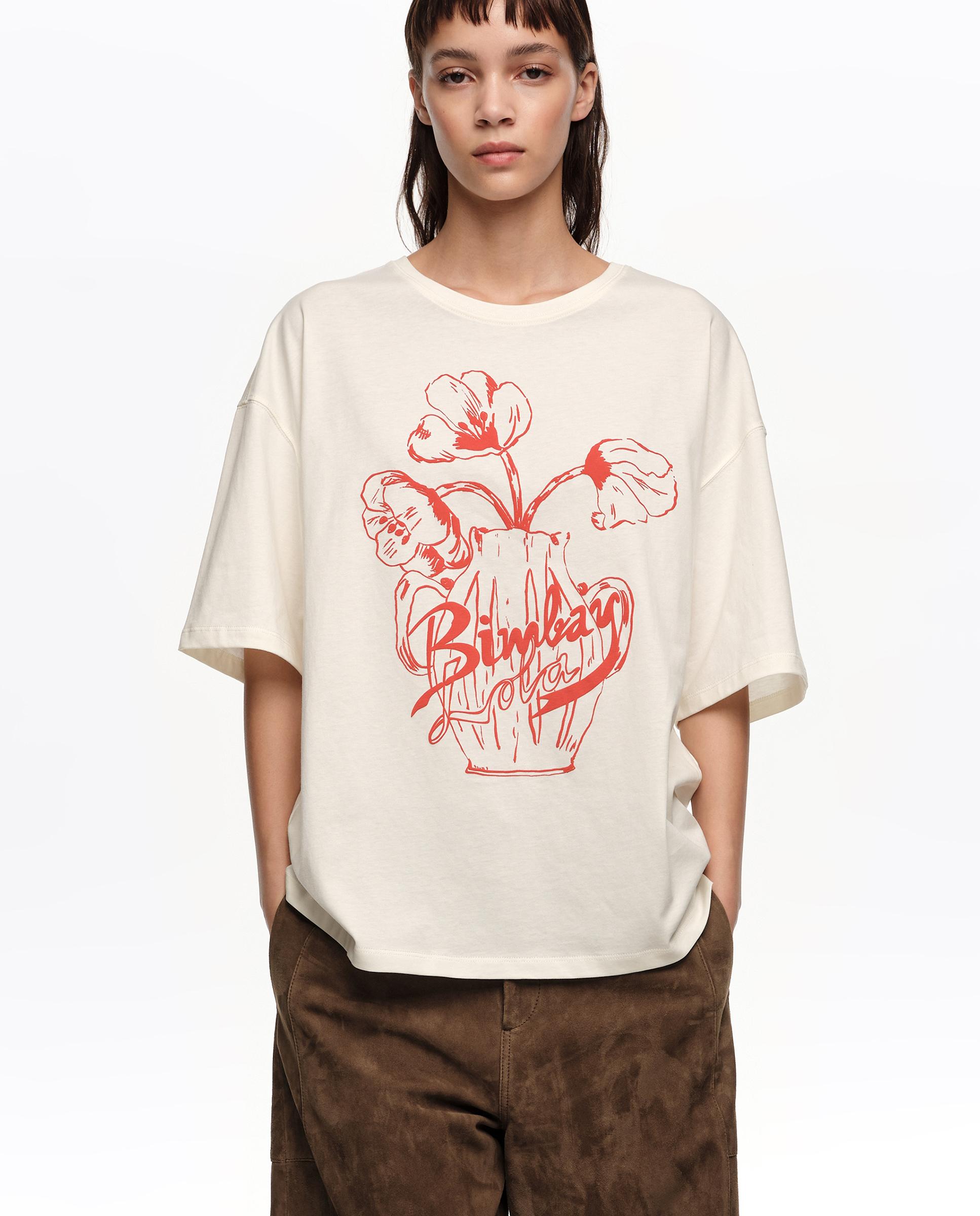 Imagem 0 de T-shirt com Logo em Relevo de Flores