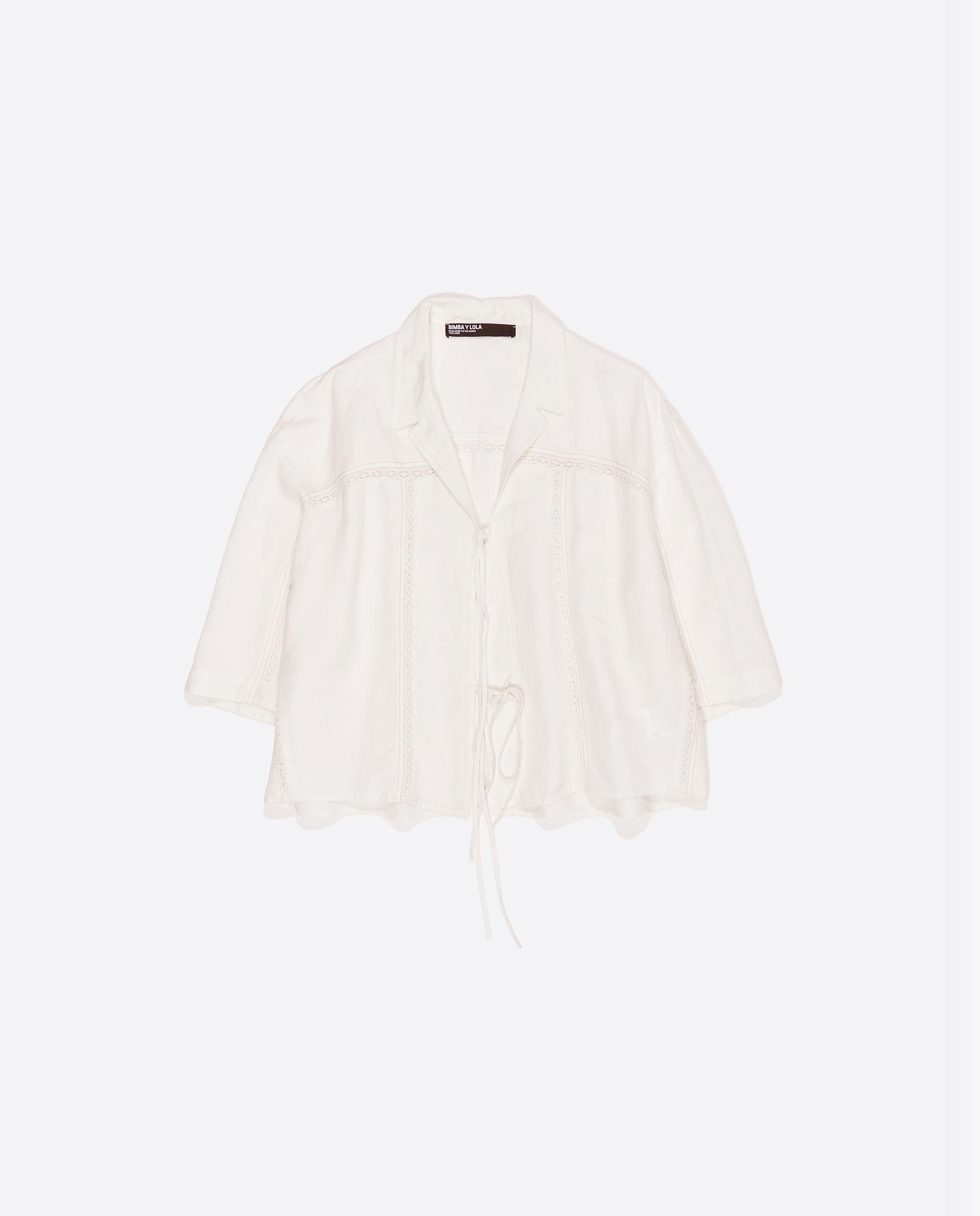 Camisa com Cordões Cru-4