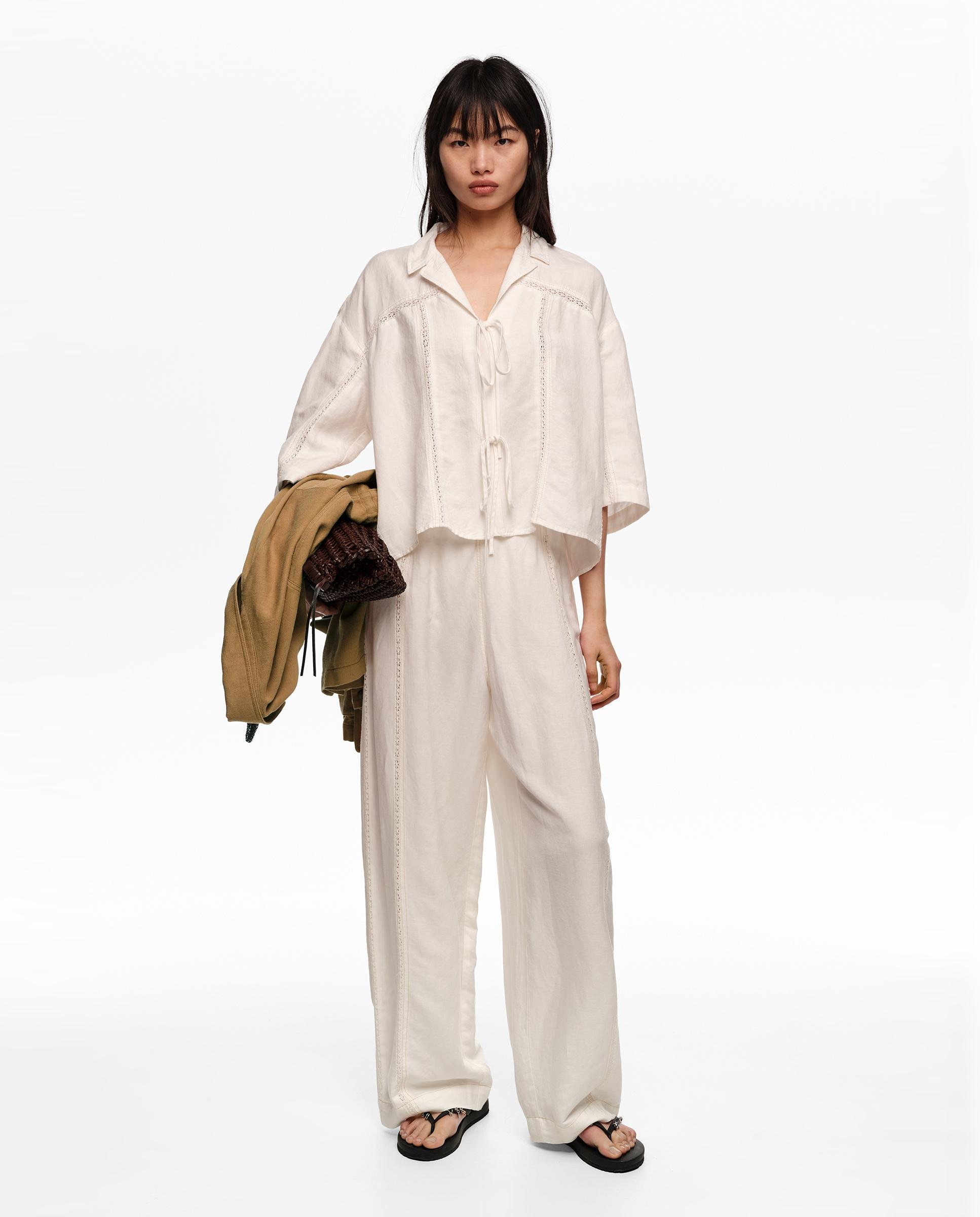 Camisa com Cordões Cru-5