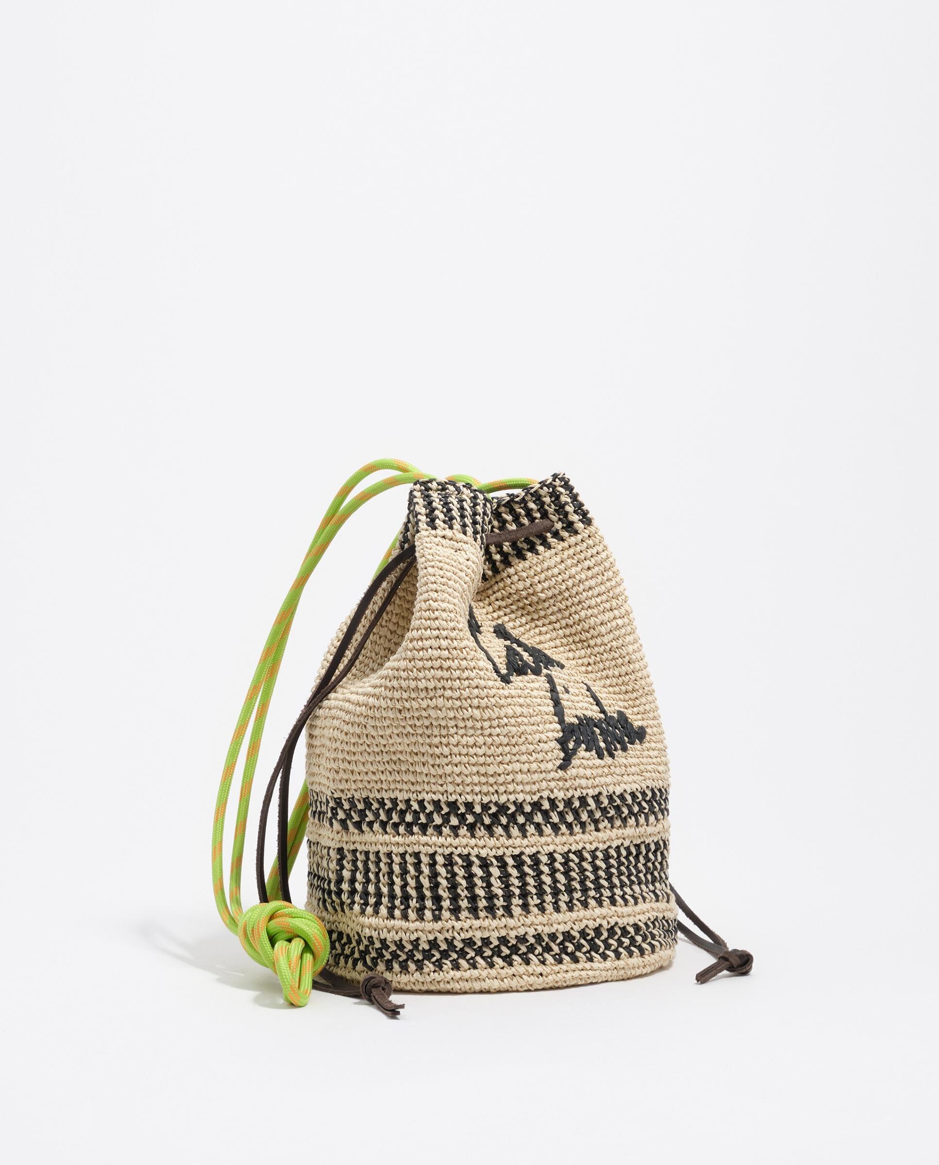 Mala a Tiracolo Bucket Entrançada Média Natural-2
