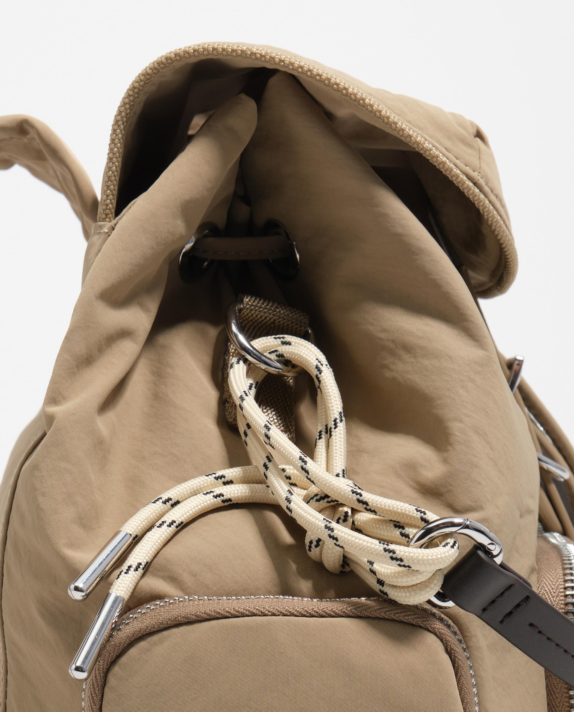 Mochila Pocket Nylon Castanho-5