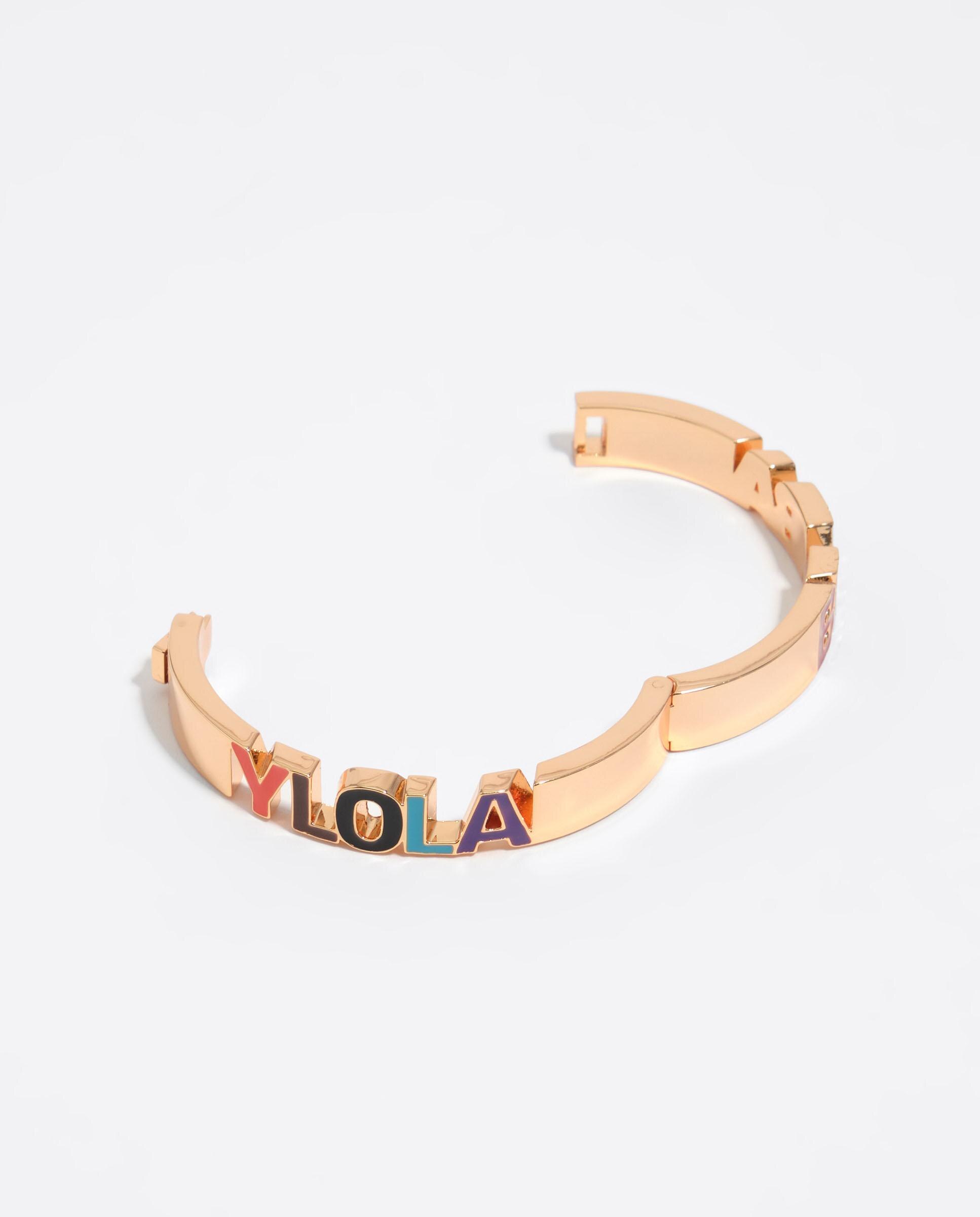 Pulseira Dobradiça com Logo Dourado-4