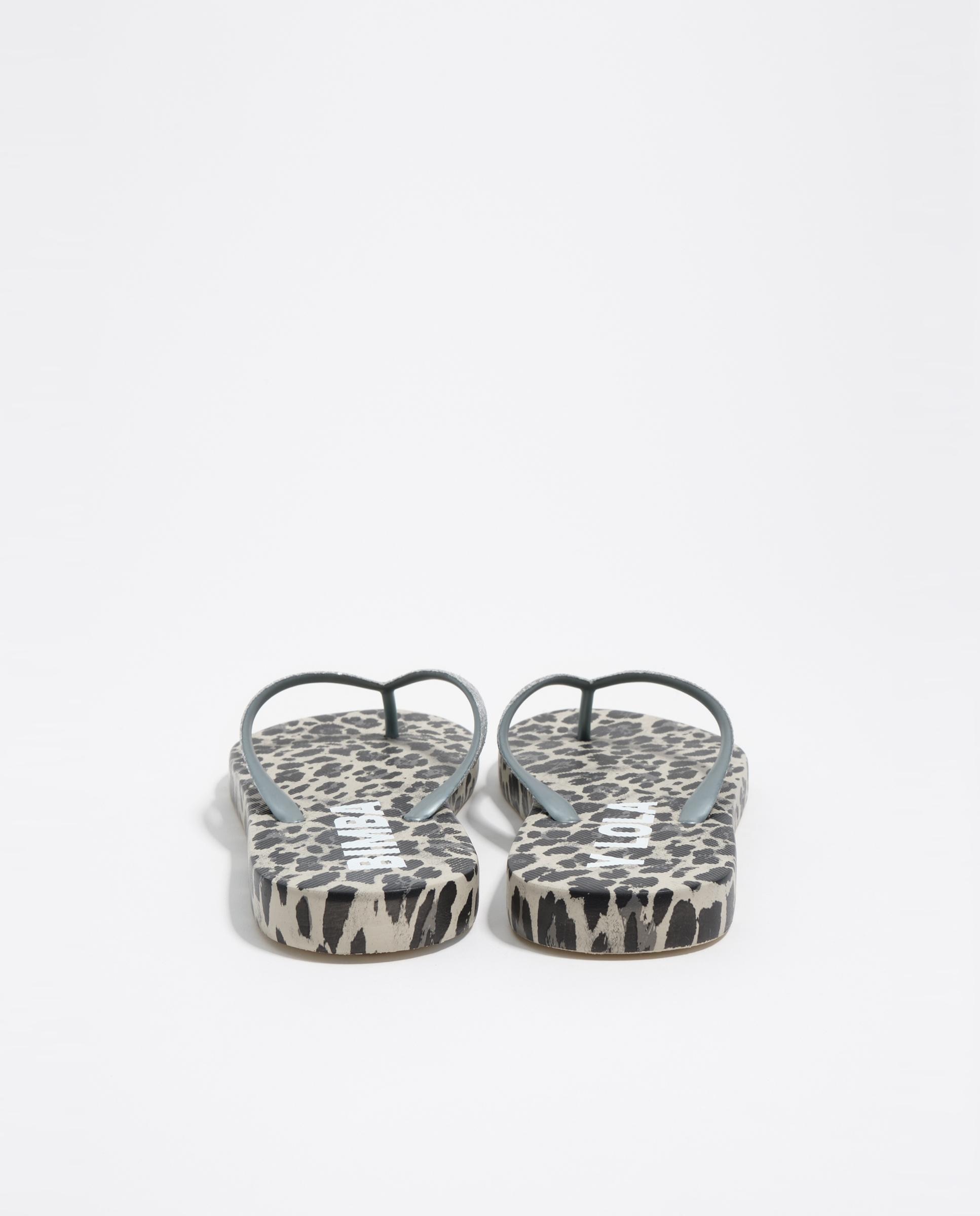 Chinelos Flip Flop Leopard Cinzento-3
