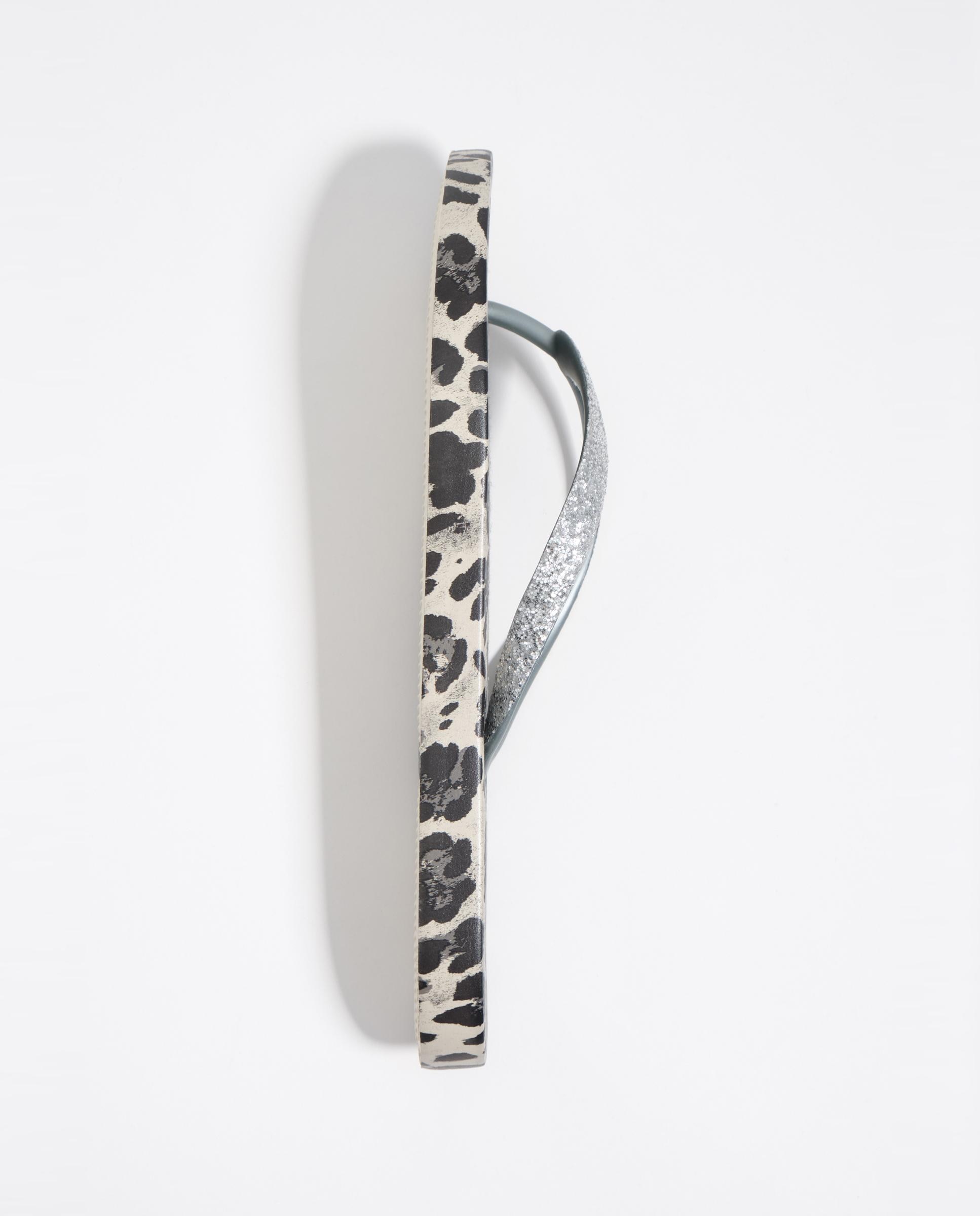 Chinelos Flip Flop Leopard Cinzento-6