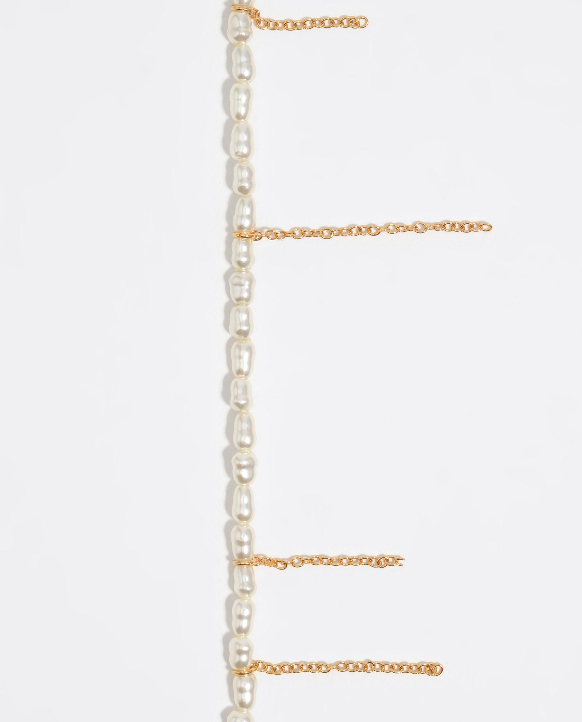 Pulseira Pérolas e Corrente Branco-2