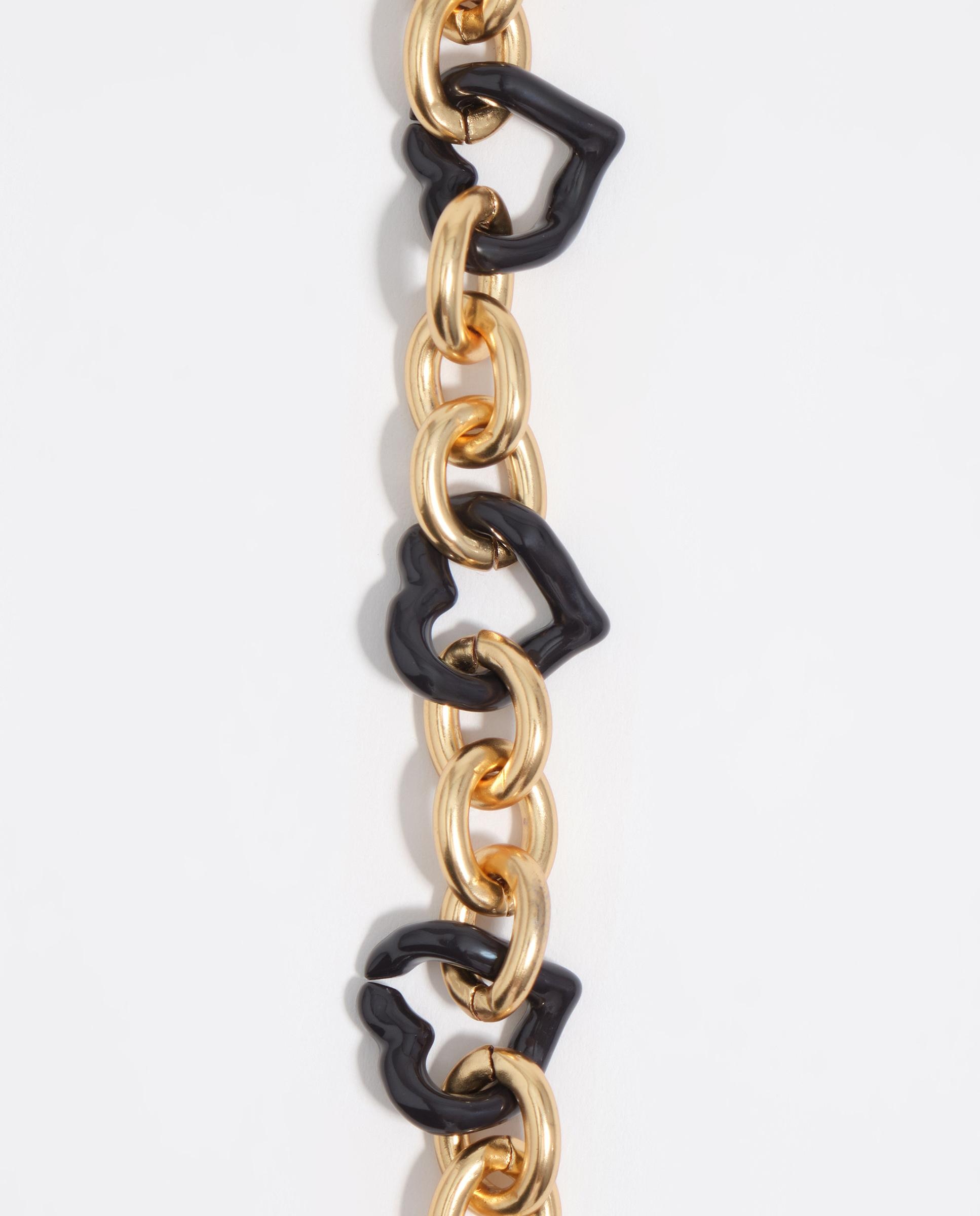 Pulseira de Elos Dourada com Corações Dourado-2