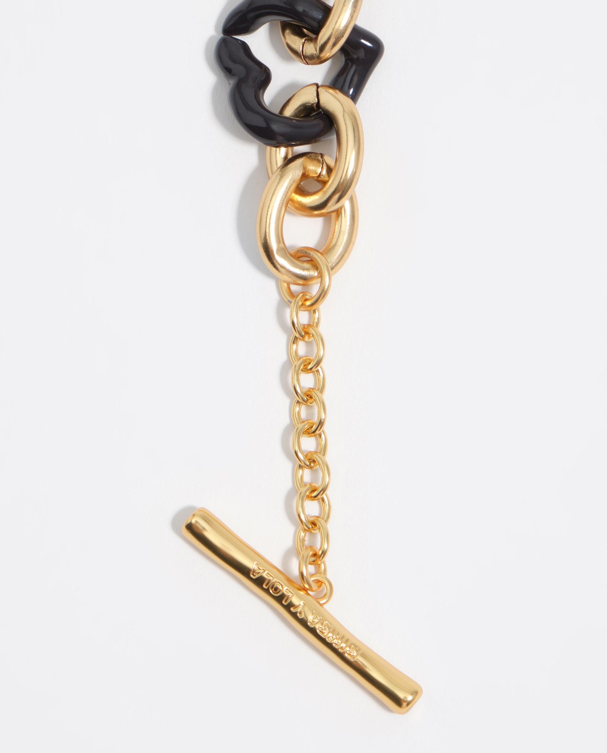 Pulseira de Elos Dourada com Corações Dourado-3
