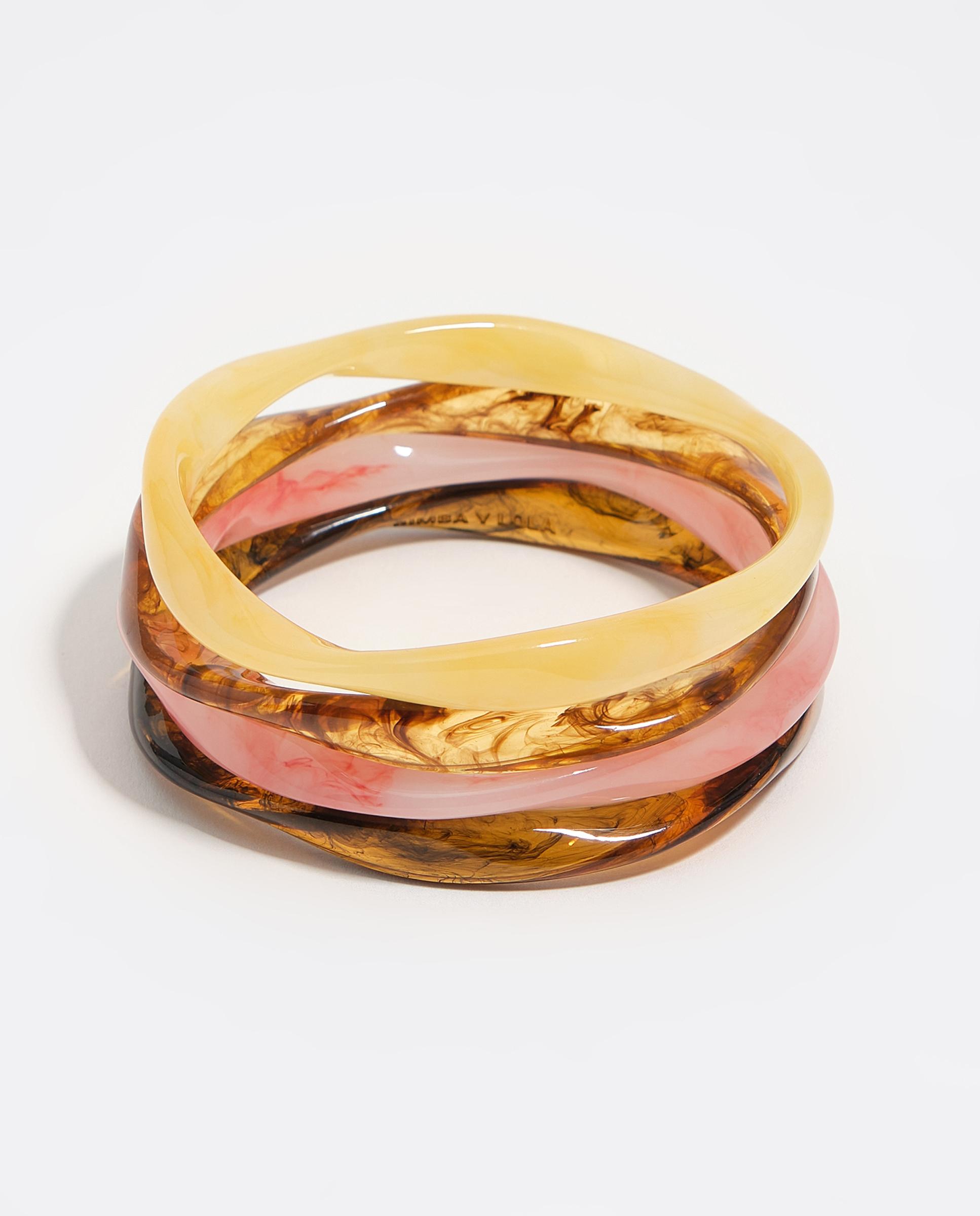 Pulseira Rígida 4 Resinas Âmbar Âmbar-1