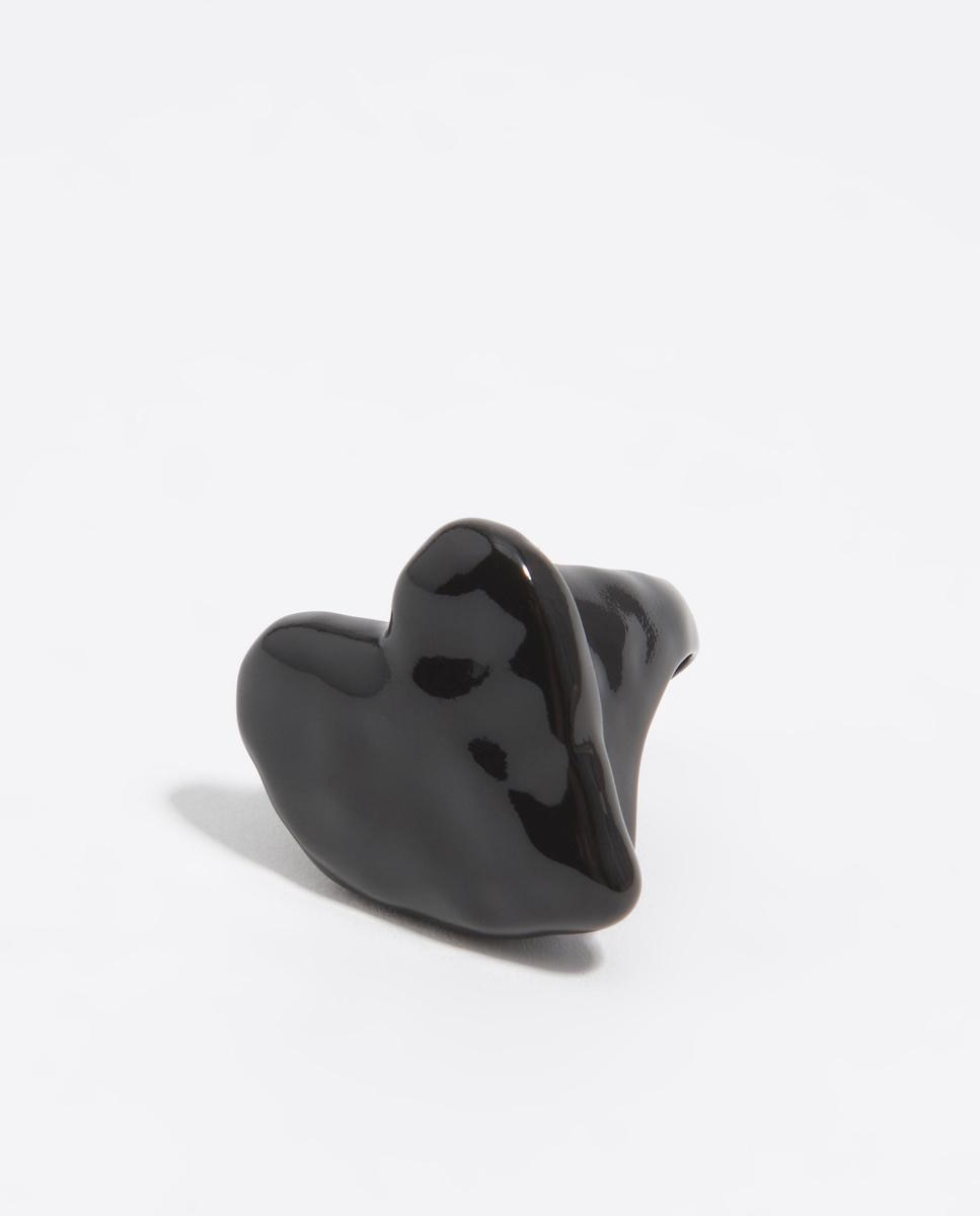 Imagem 0 de Anel Coração com Textura Lacado