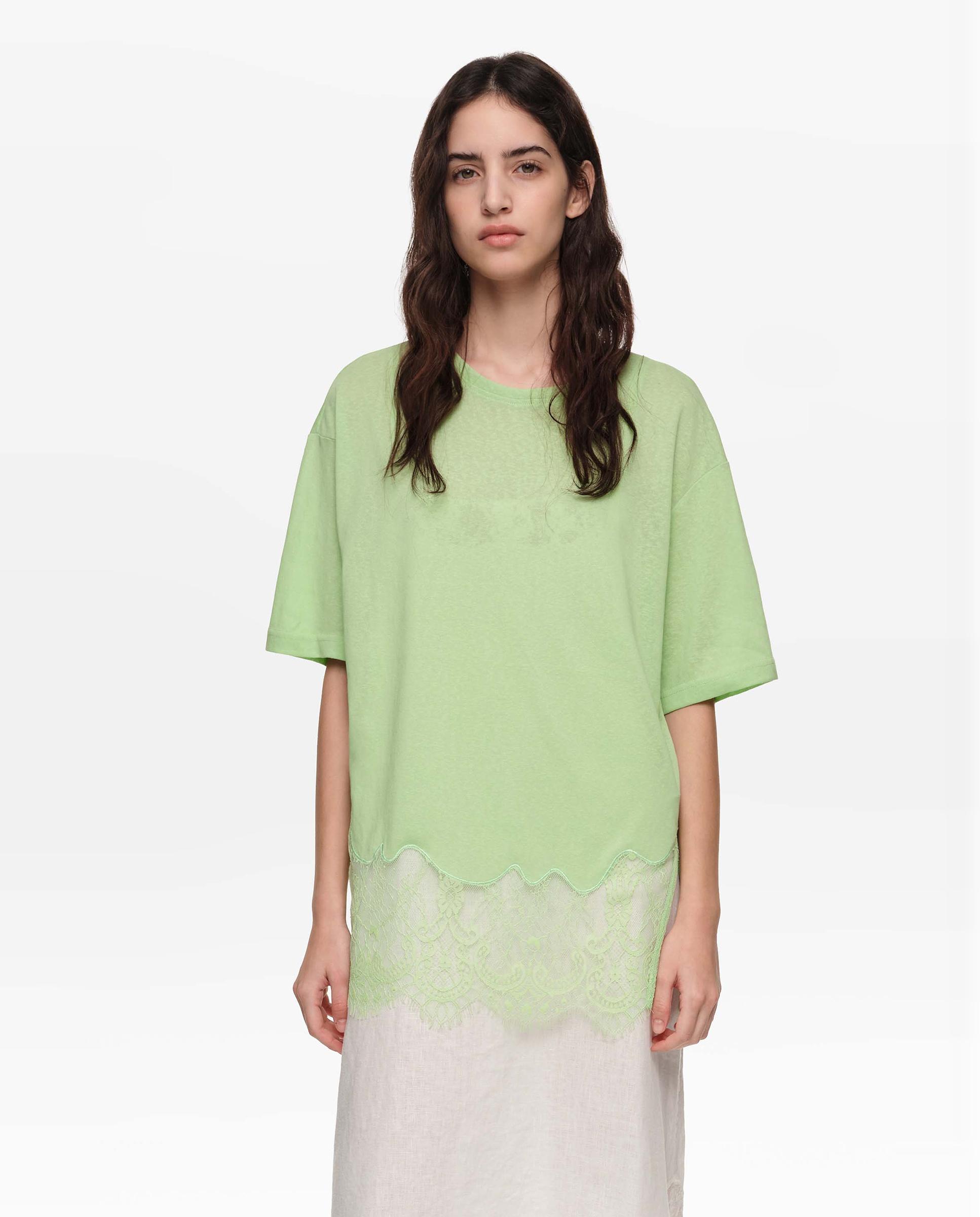 Imagem 0 de T-shirt Comprida com Renda