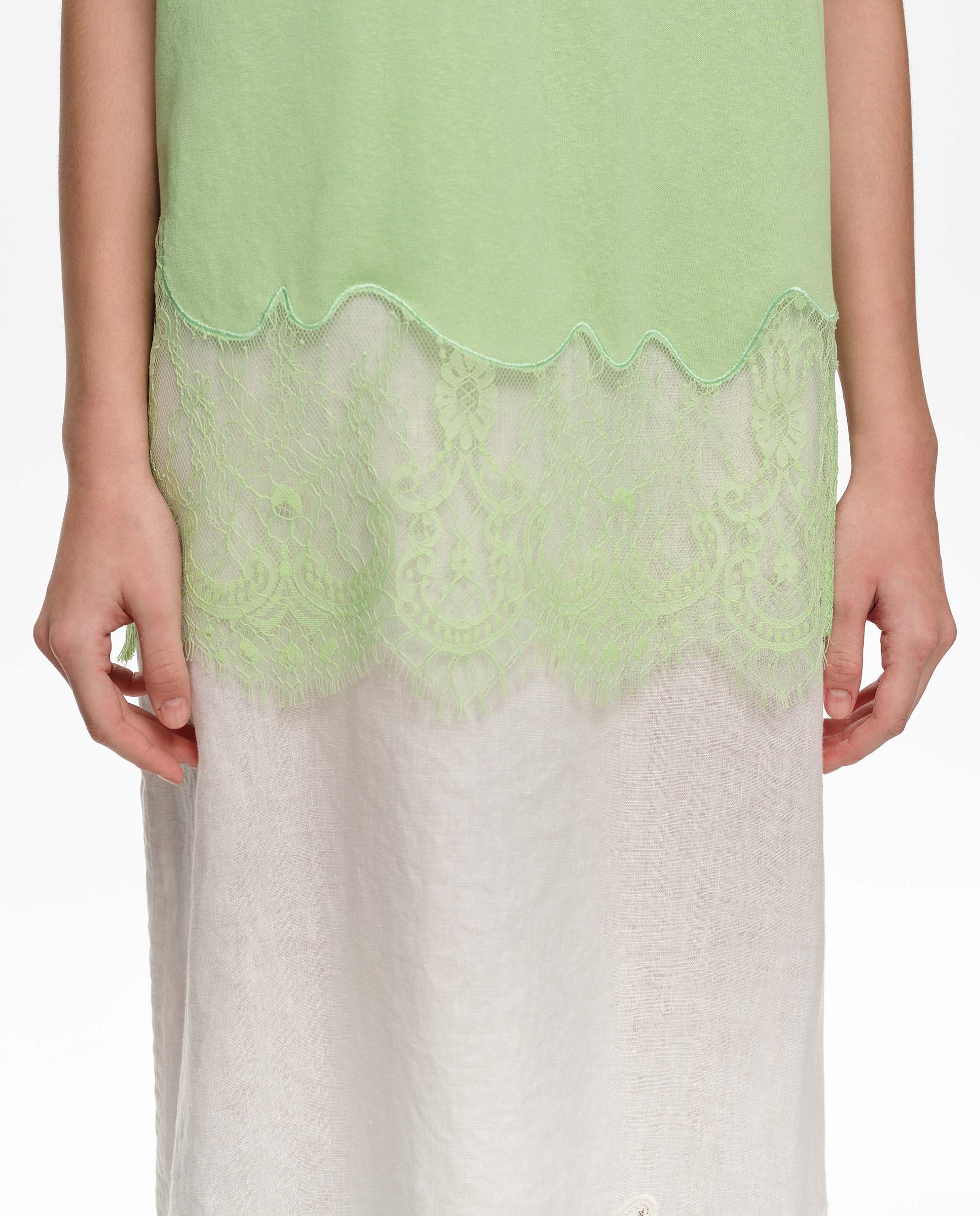 T-shirt Comprida com Renda Verde-2