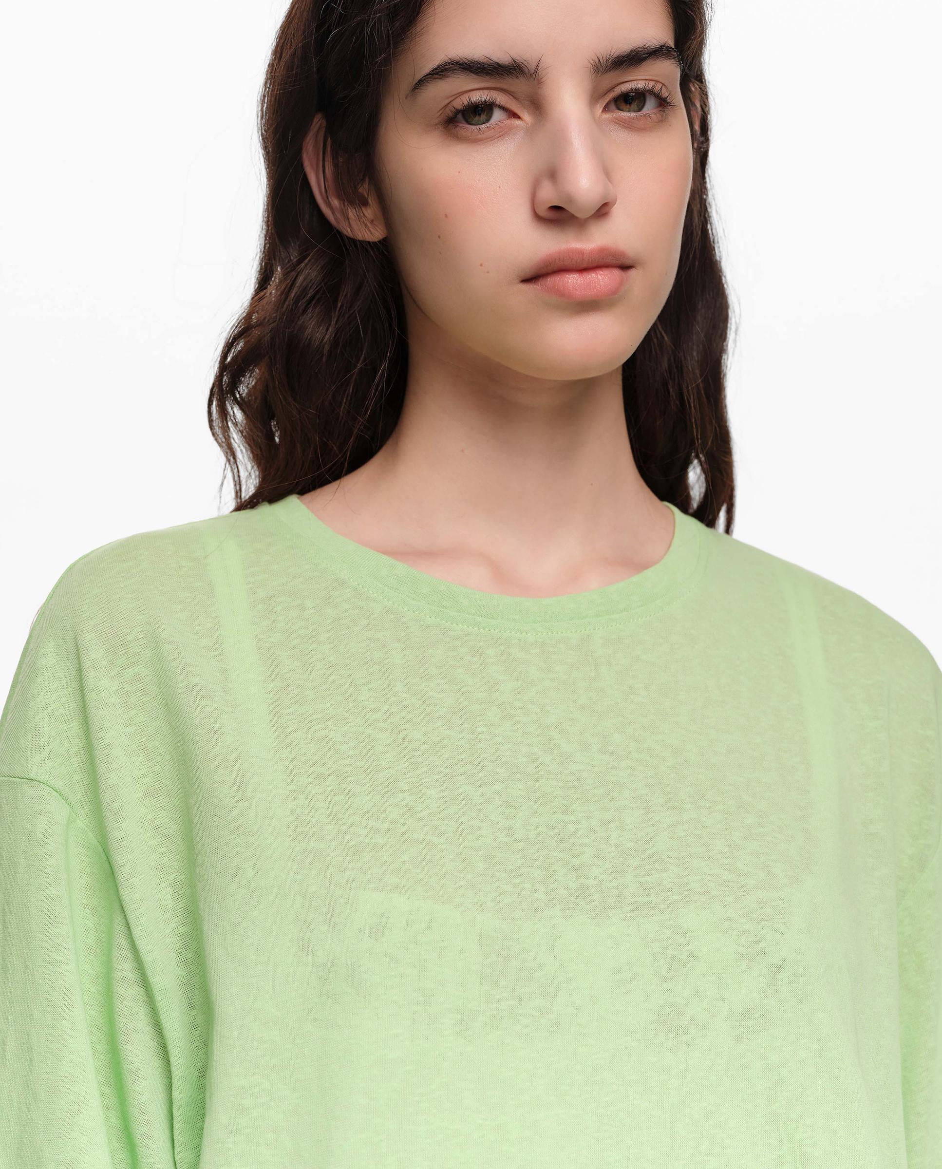 T-shirt Comprida com Renda Verde-3