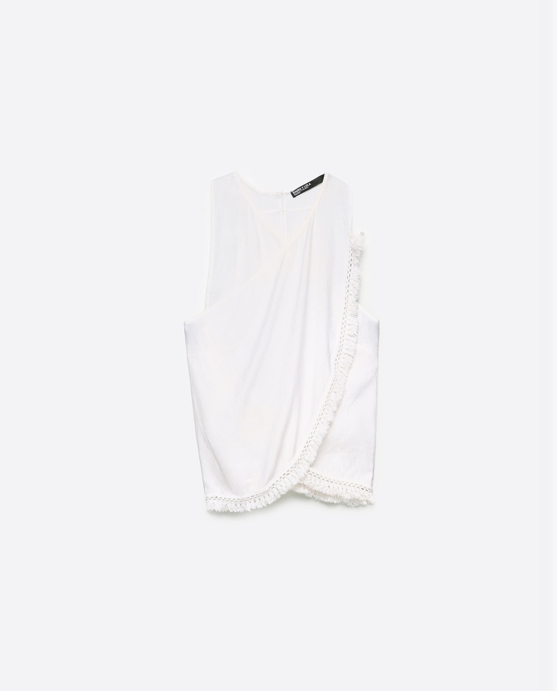Top Cruzado com Detalhe de Franjas Branco-6