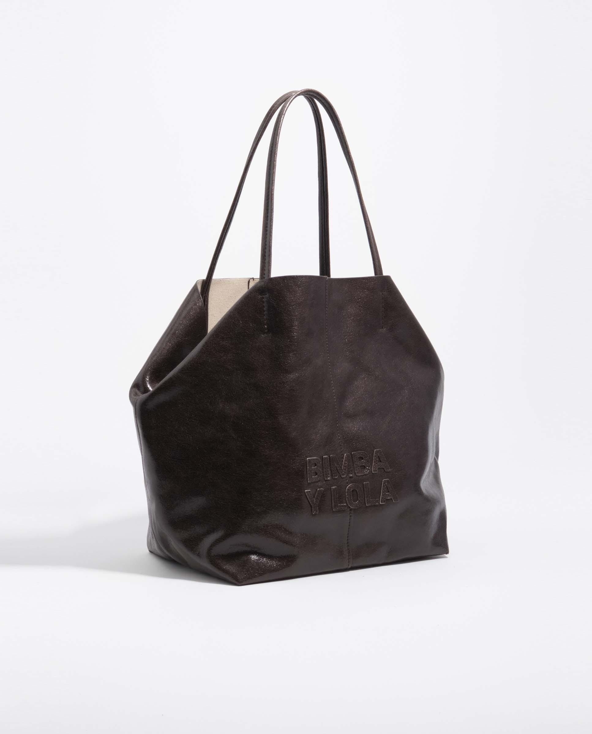 Mala de Ombro Shopper Grande Pele Chocolate-2