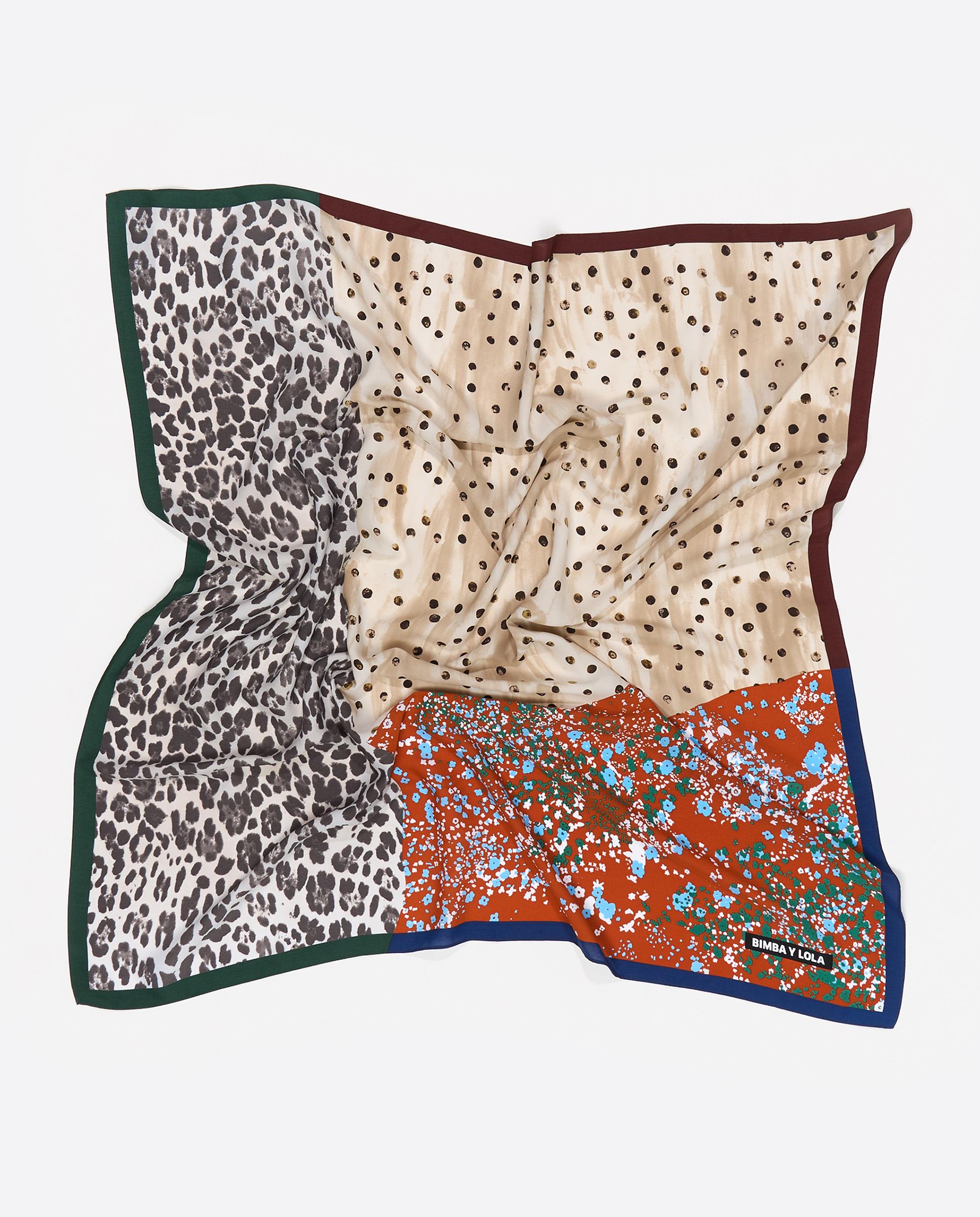 Écharpe Quadrada Patchwork S Laranja manga / Laranja claro-3