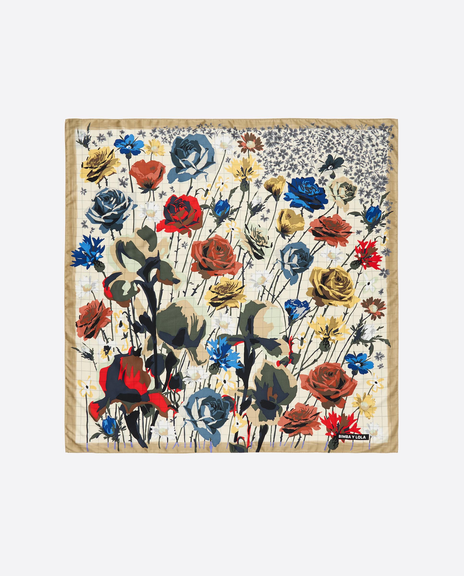 Imagem 0 de Écharpe Quadrada com Estampado de Flores