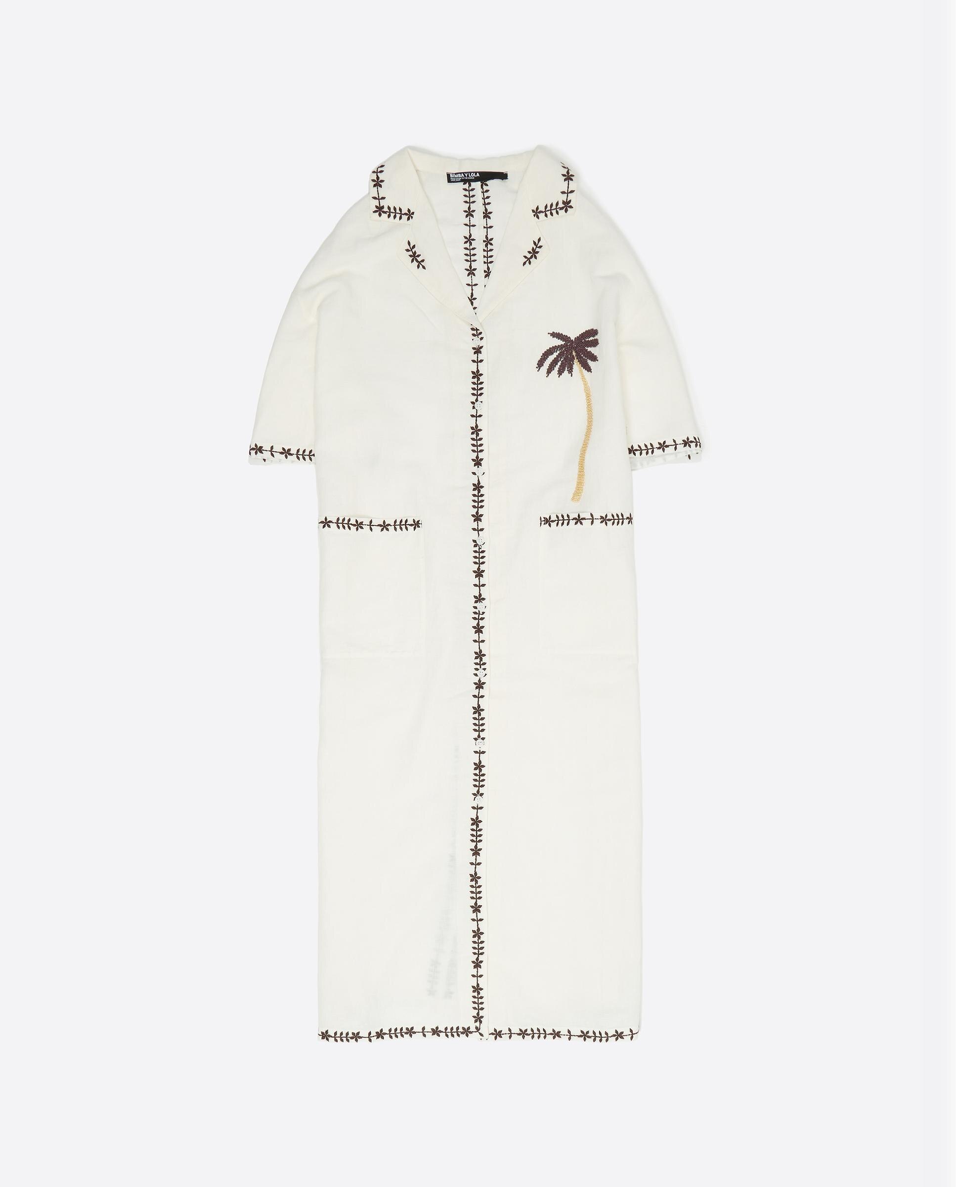 Vestido Tipo Camisa de Linho Natural-6