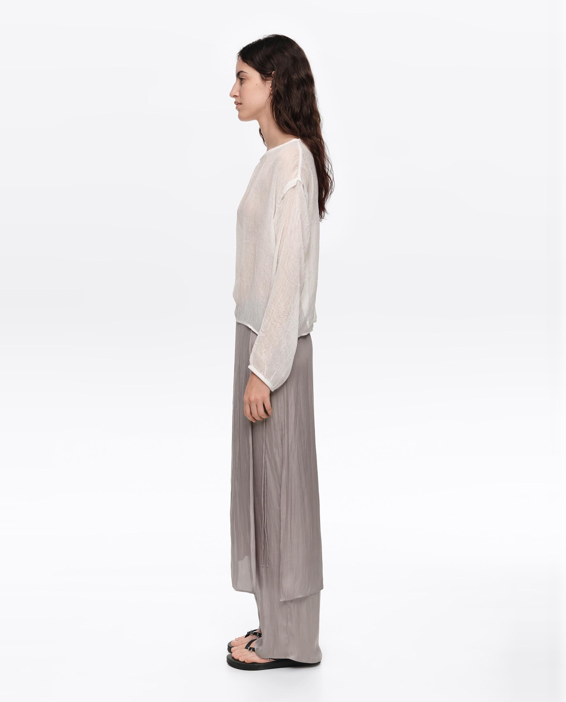 Saia-calça Midi Fluída Prateado-3