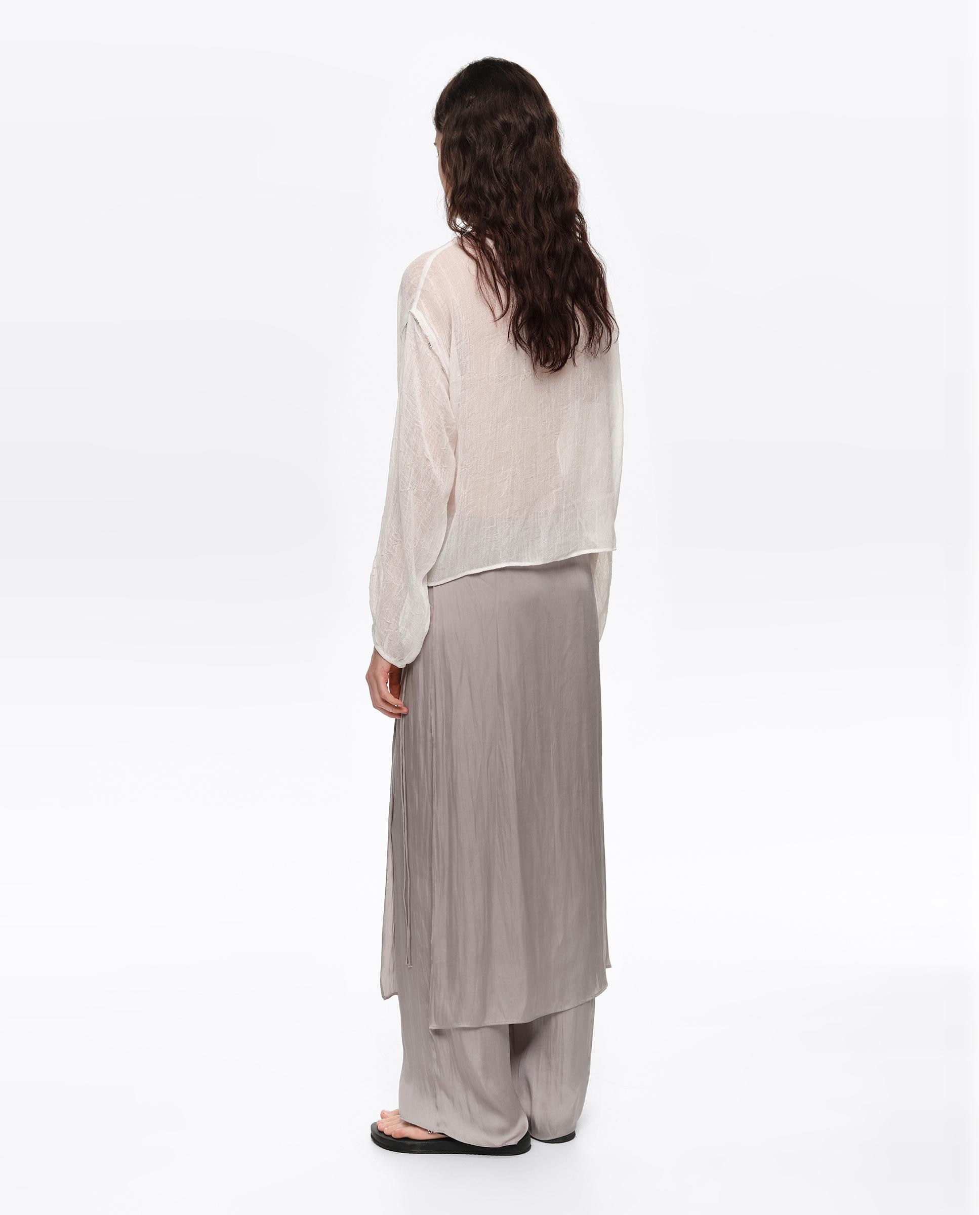 Saia-calça Midi Fluída Prateado-4