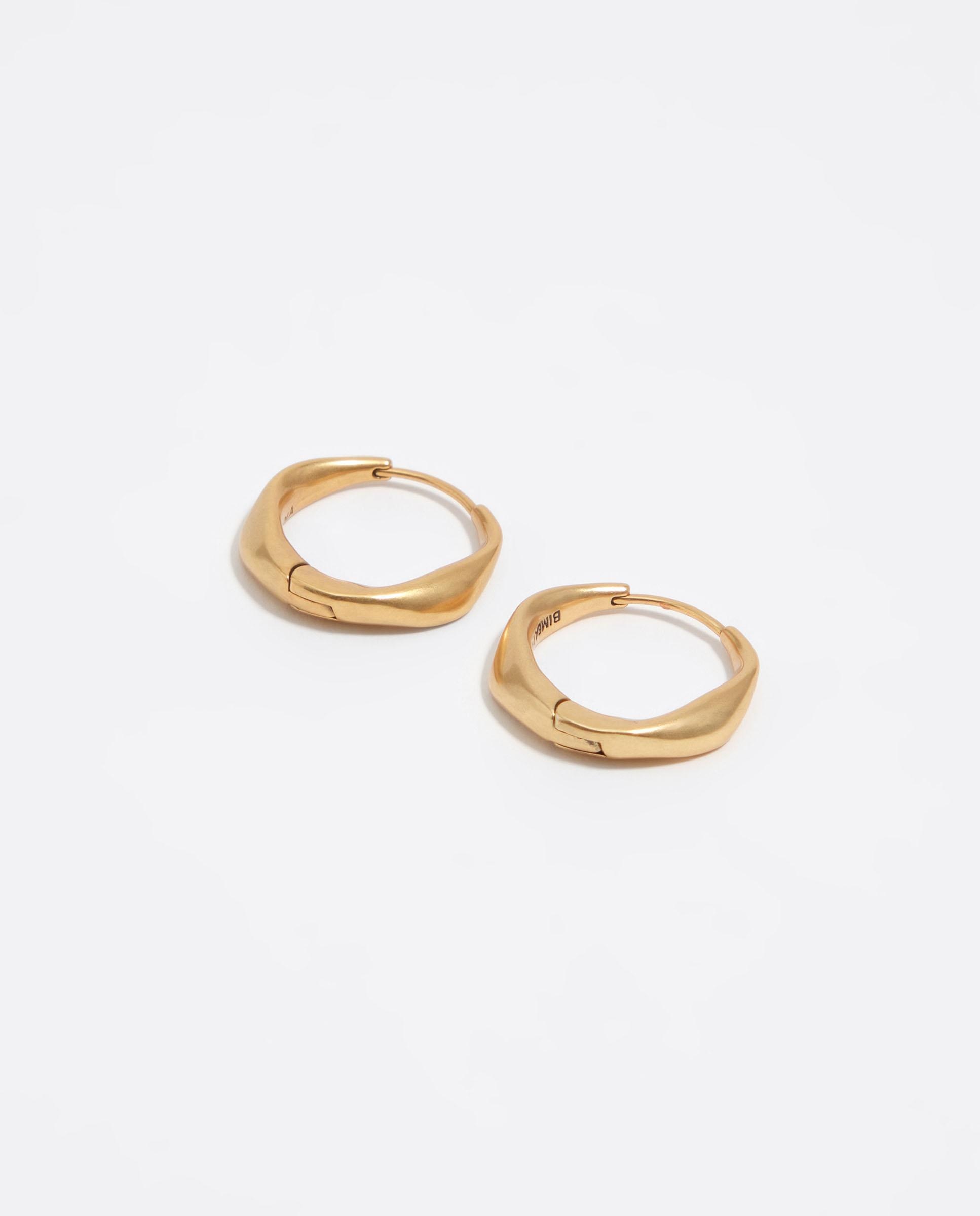 Brincos Aro Irregular Dourado-4