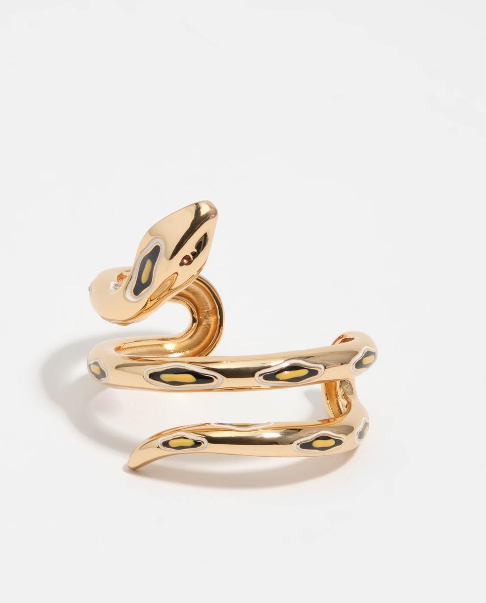 Pulseira Rígida em Forma de Serpente Ouro-1