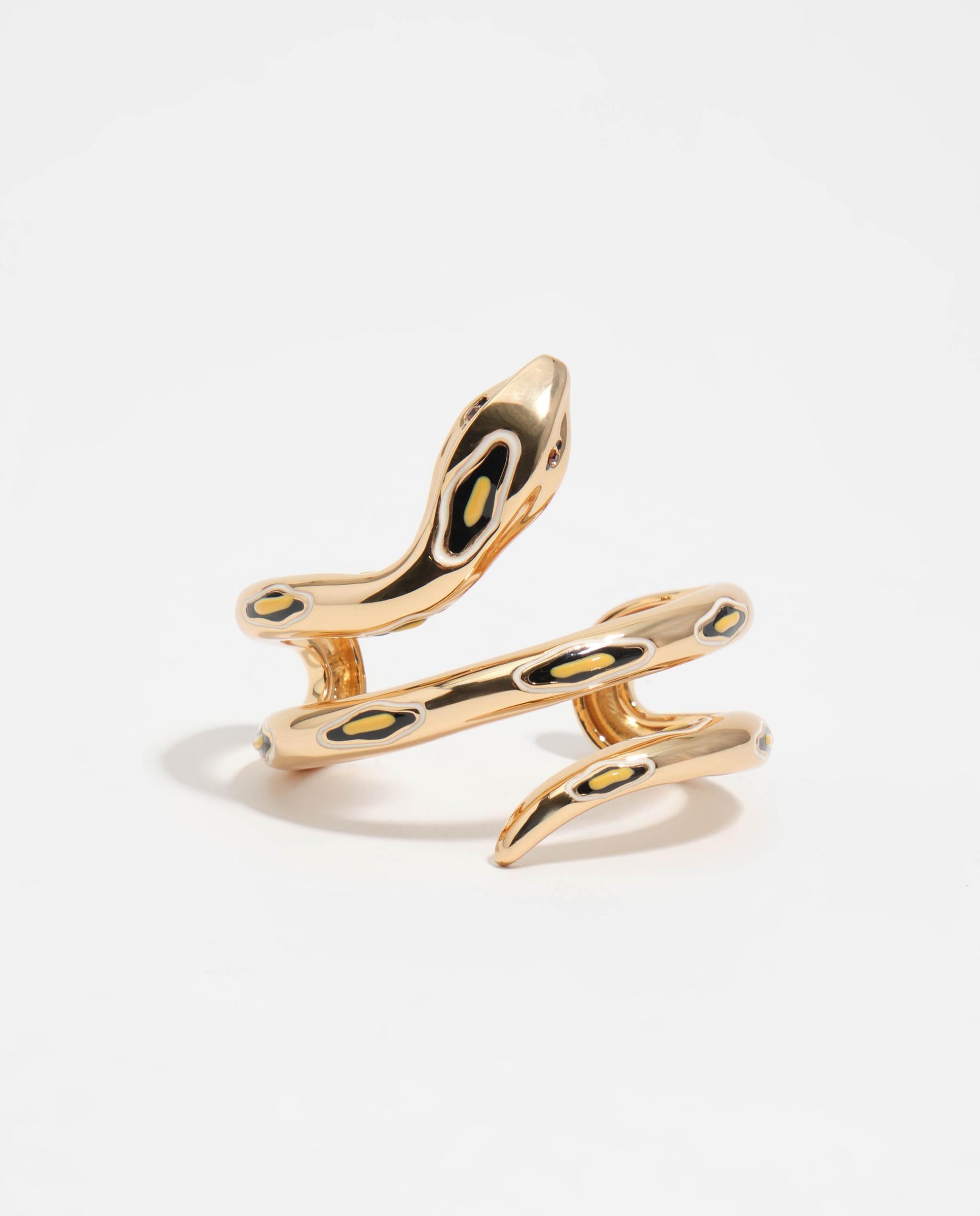 Pulseira Rígida em Forma de Serpente Ouro-2