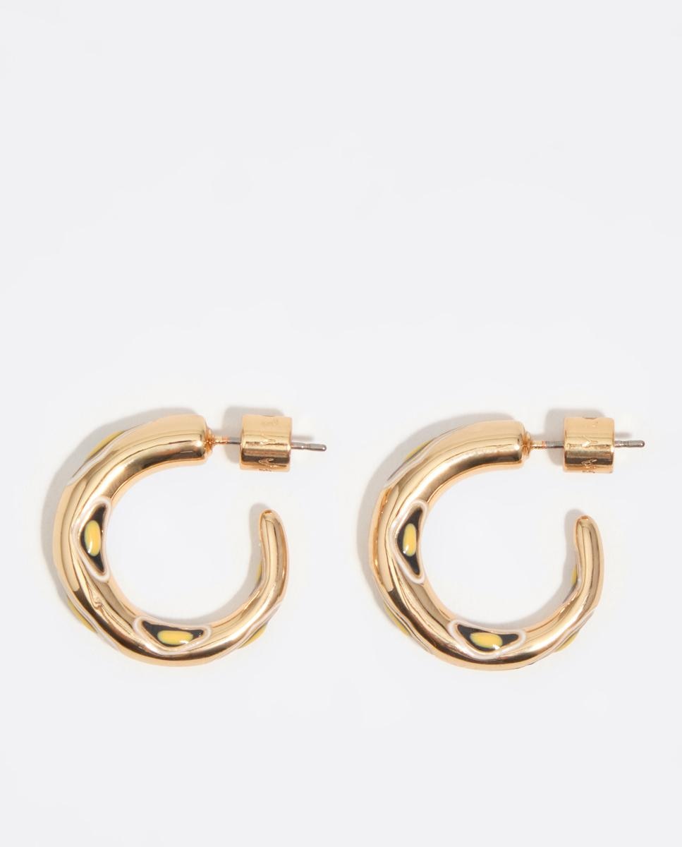Brincos de Argola com Logo Gravado Ouro-1
