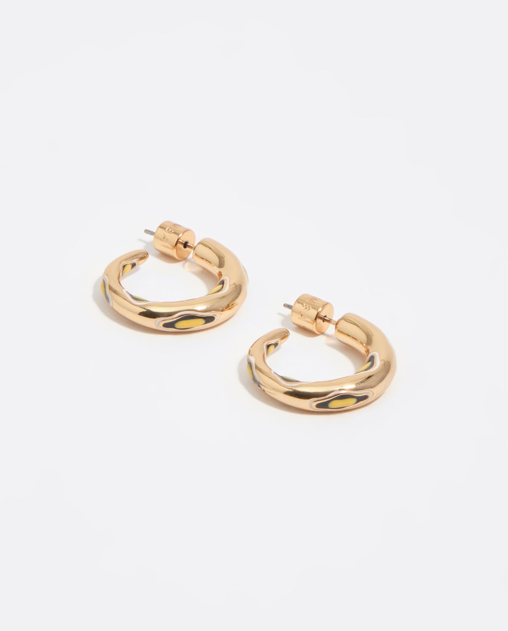 Brincos de Argola com Logo Gravado Ouro-5