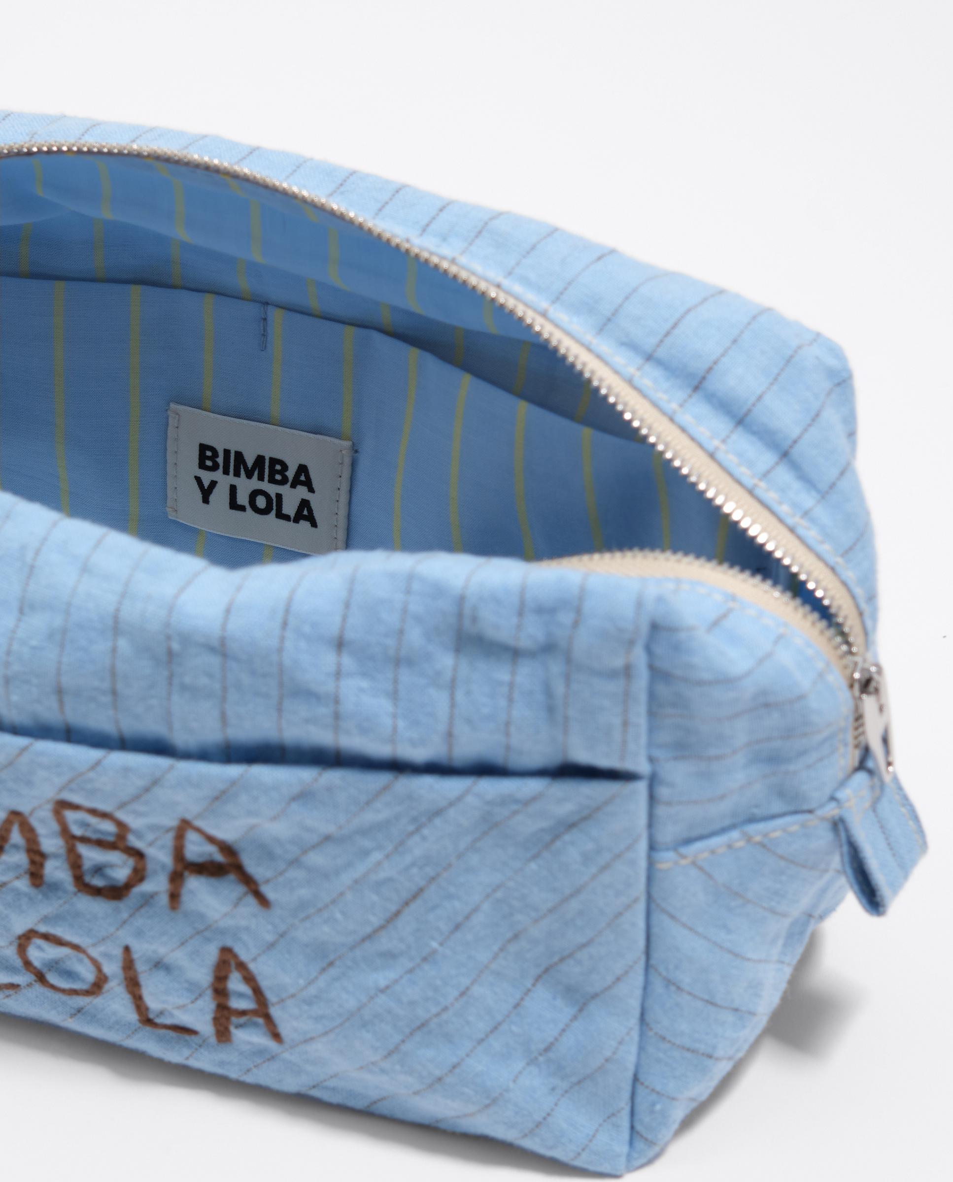 Necessaire Grande de Linho Azul-claro-4