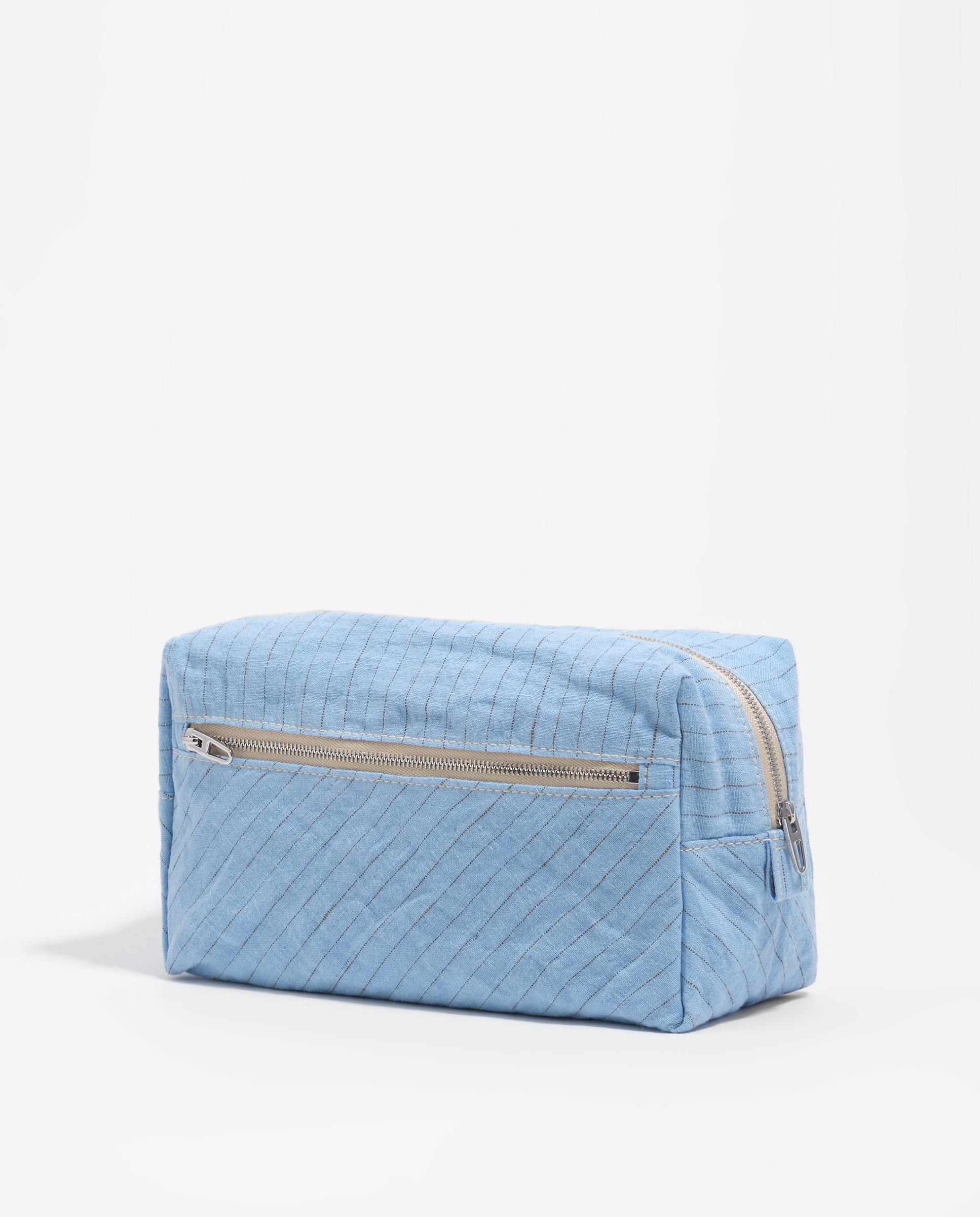 Necessaire Grande de Linho Azul-claro-5