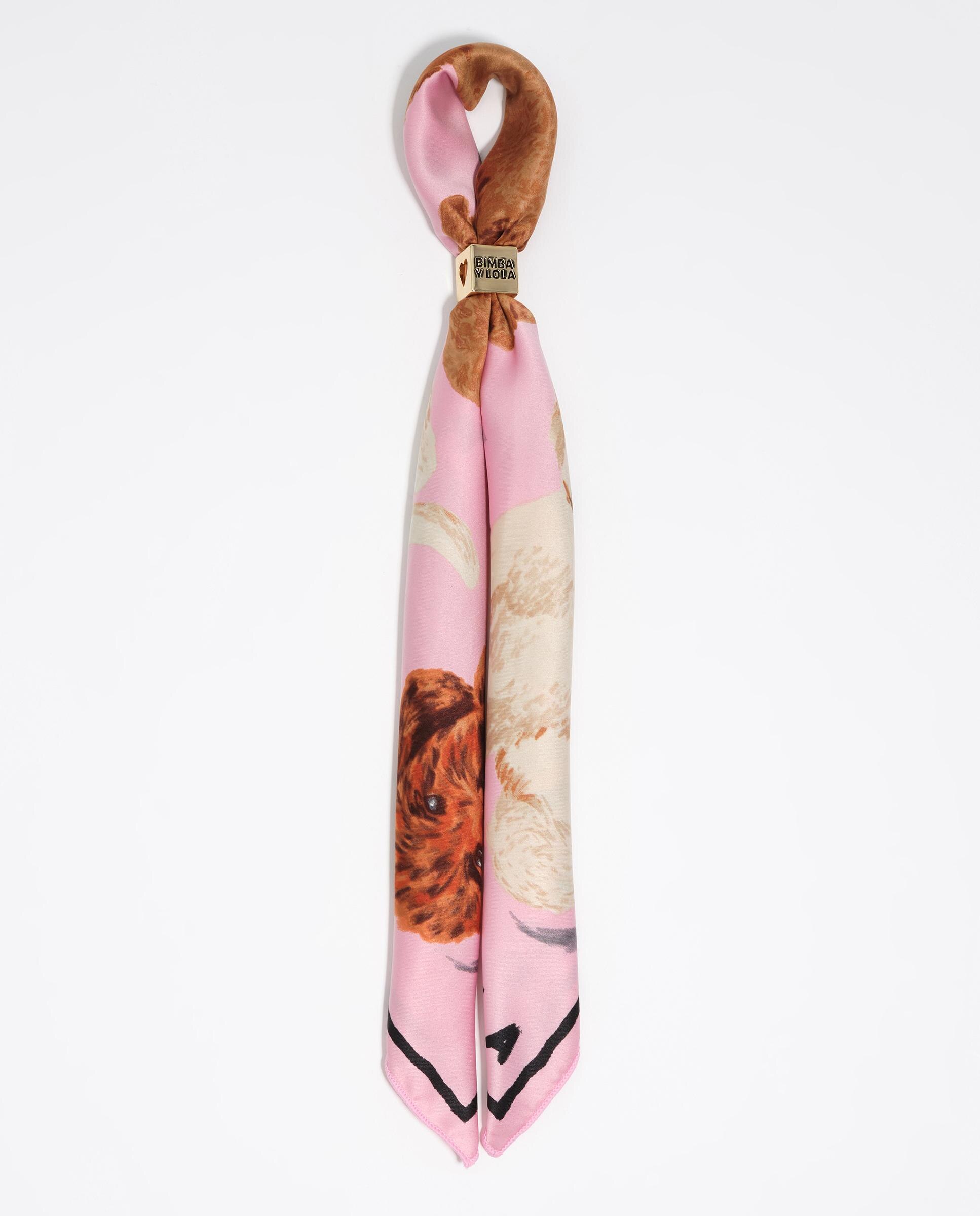 Imagem 0 de Écharpe Quadrada com Pendente e Estampado de Cães